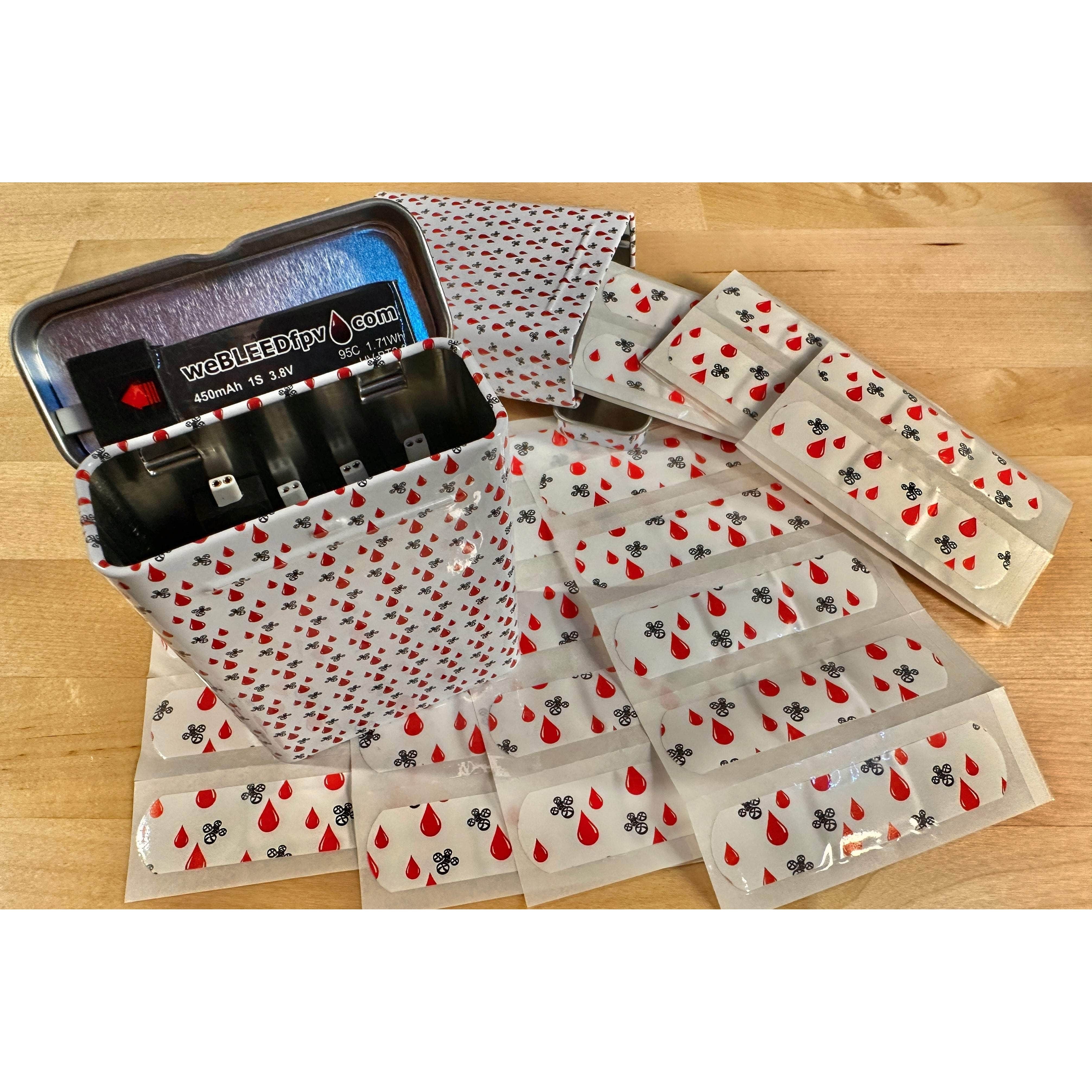  weBLEEDfpv Band-Aids Tin Lipo Case、mySite、merchandisen