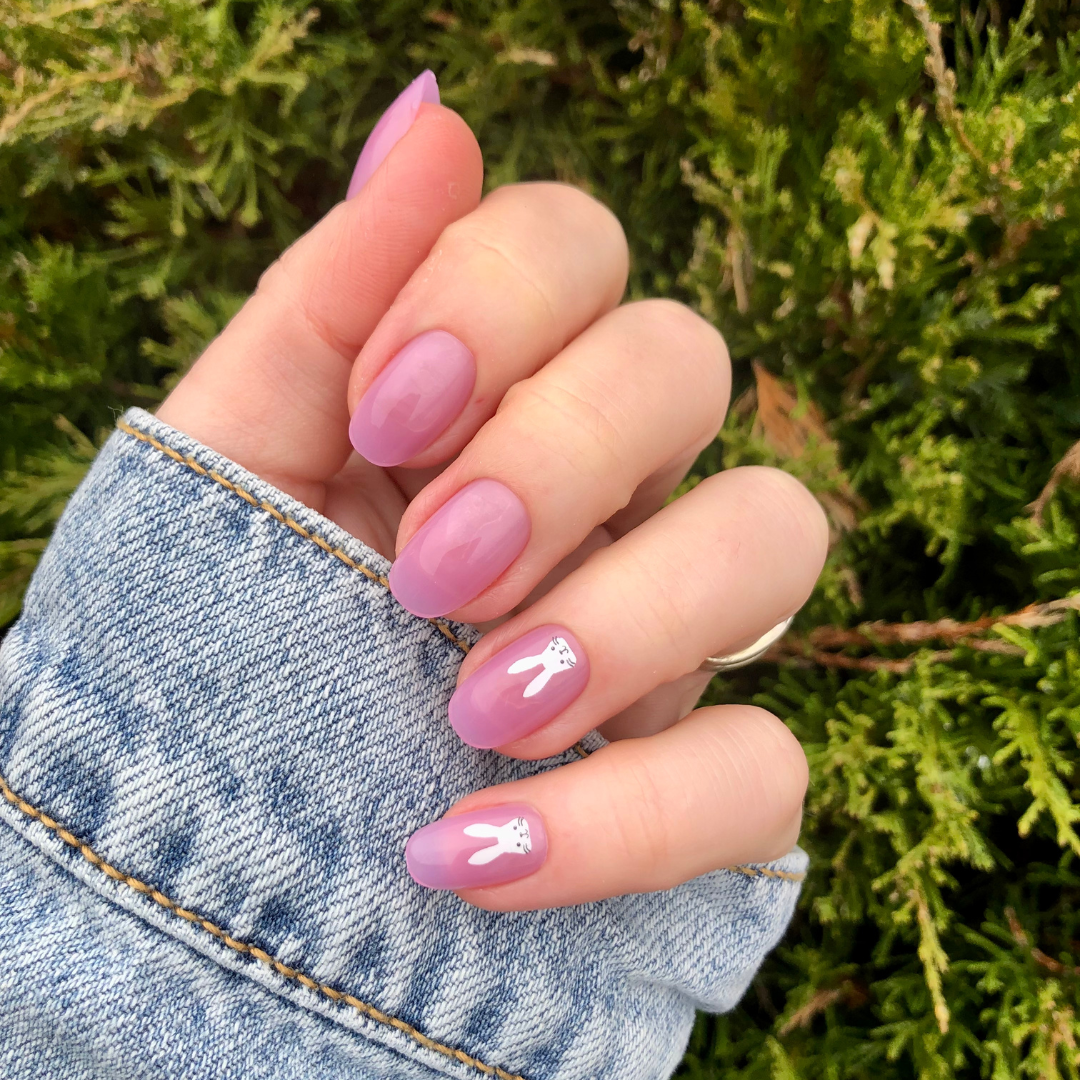 Hello Bunny! - Press-On | Short | Round、mySite、solidvoid