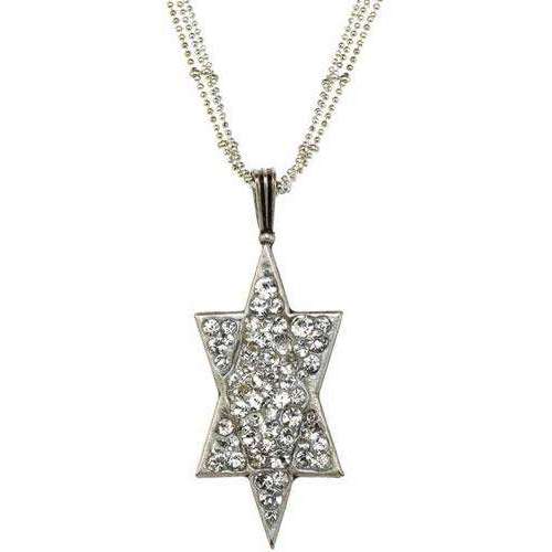 Michal Golan Long Triple Chain Star of David Necklace、mySite、topwebapps