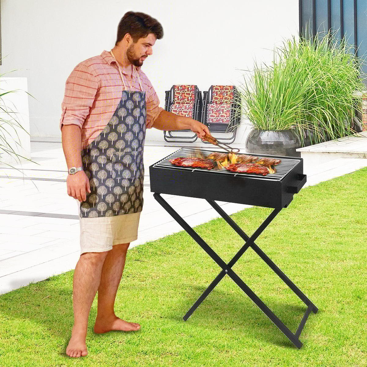 Wallaroo Adjustable Height Charcoal BBQ Grill、mySite、camillekostekn