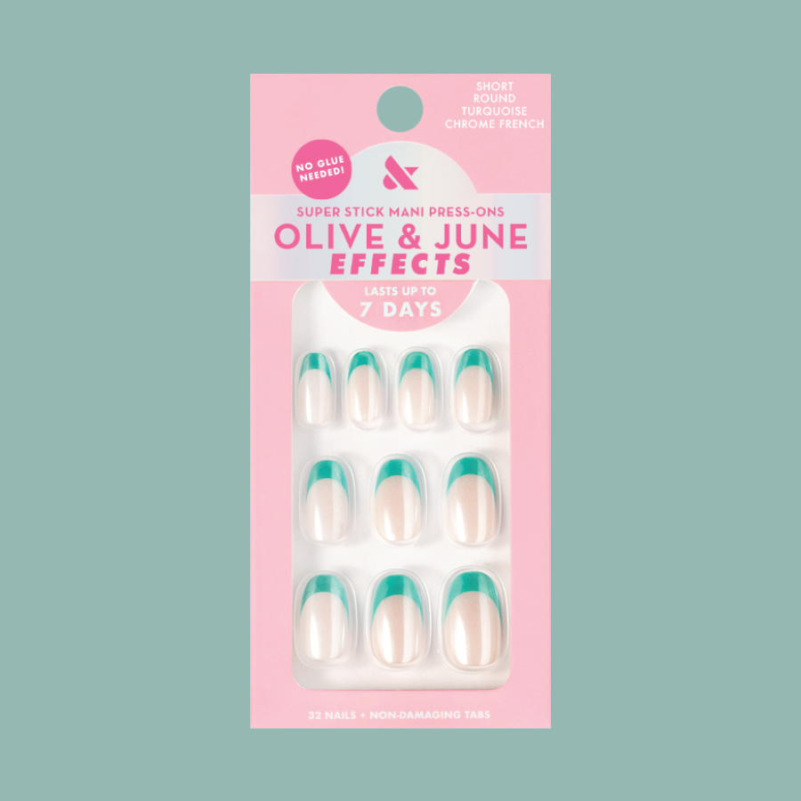 Turquoise Chrome | Short | Round - Tab Press-On、mySite、solidvoid