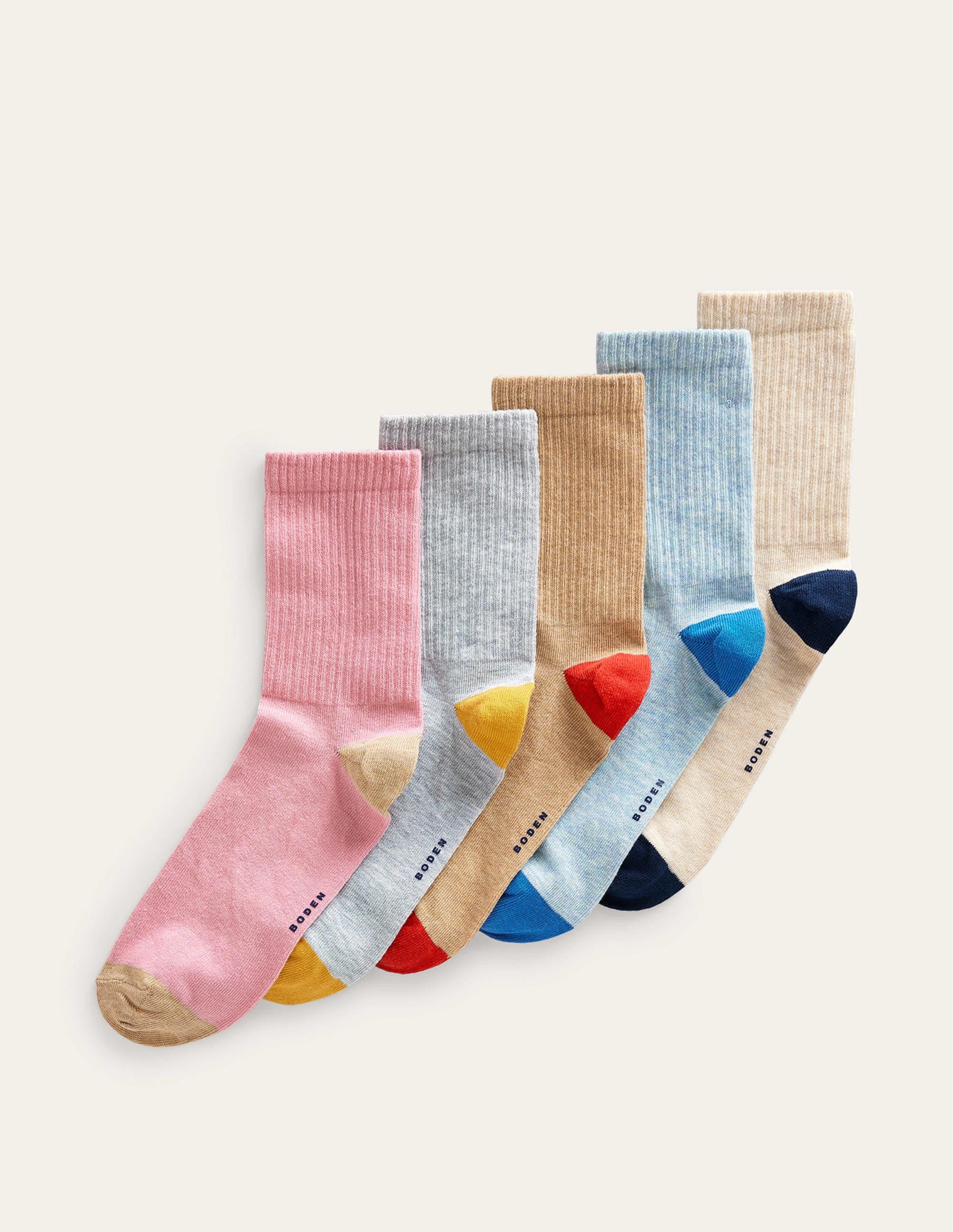  5-Pack Ribbed Ankle Socks-Multi, Neutral、mySite、ashleygrahame