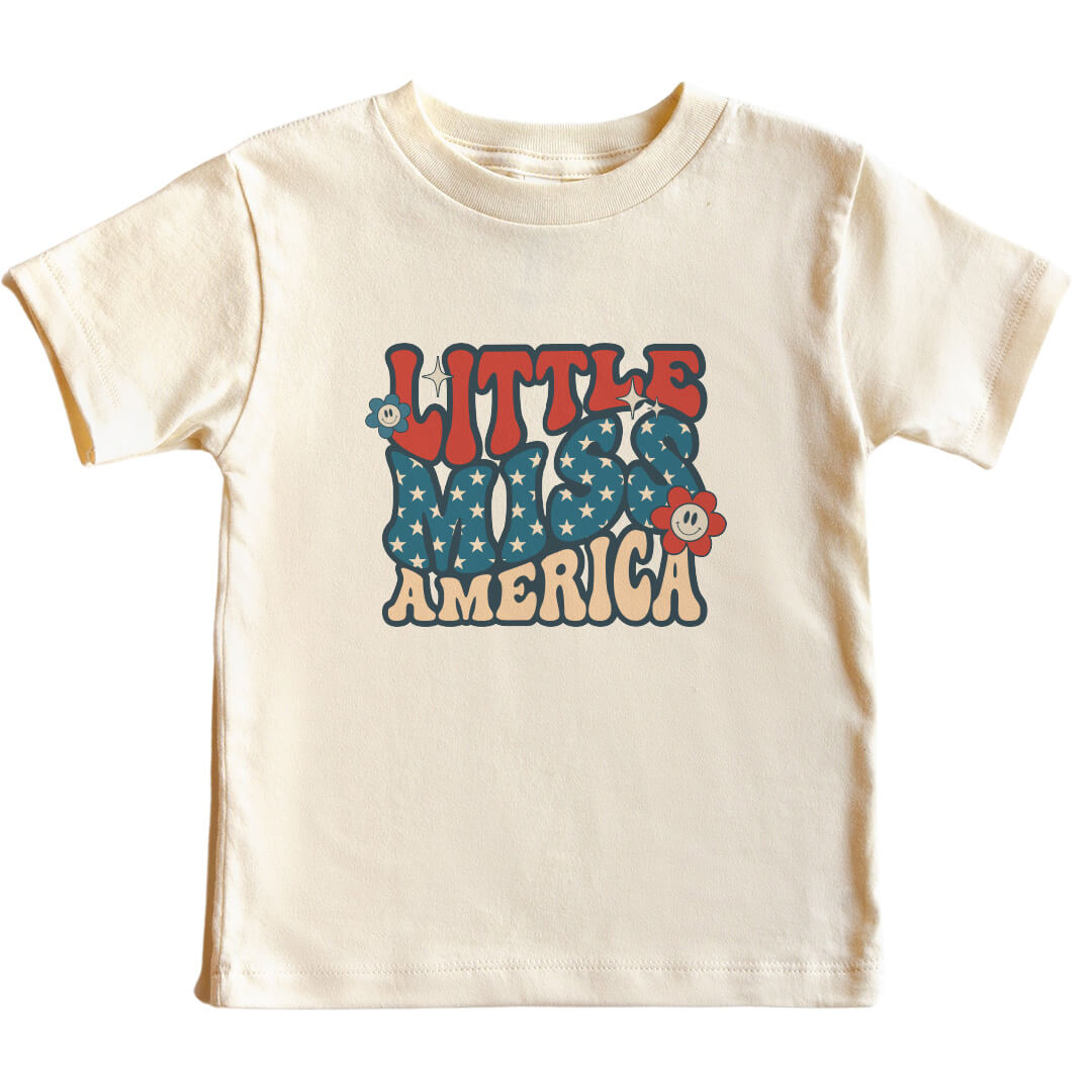  Little Miss America Kids Graphic Tee | Natural、mySite、layawaytickets