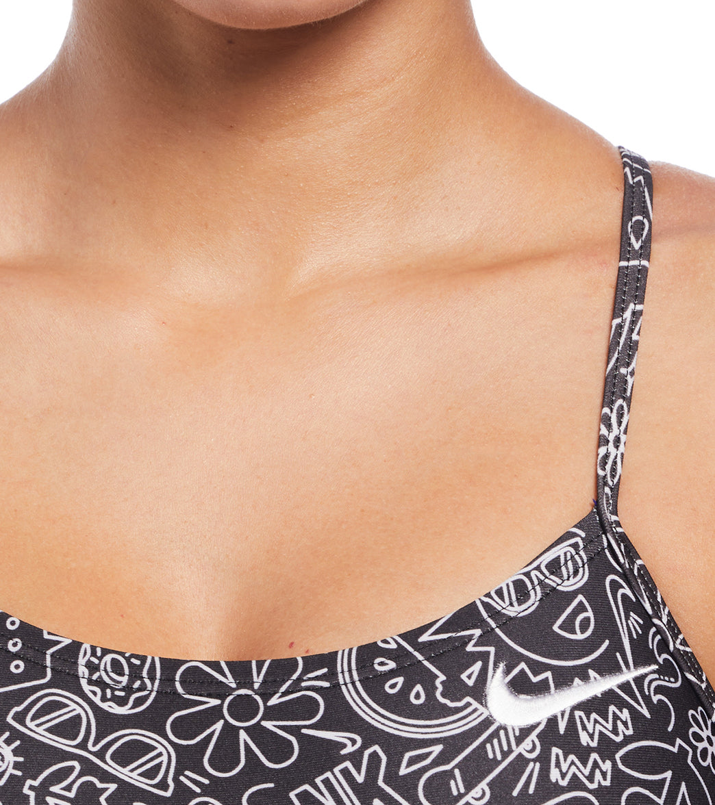 Nike Women's Hydrastrong Multi Print Cut Out One Piece Swimsuit、mySite、noshort