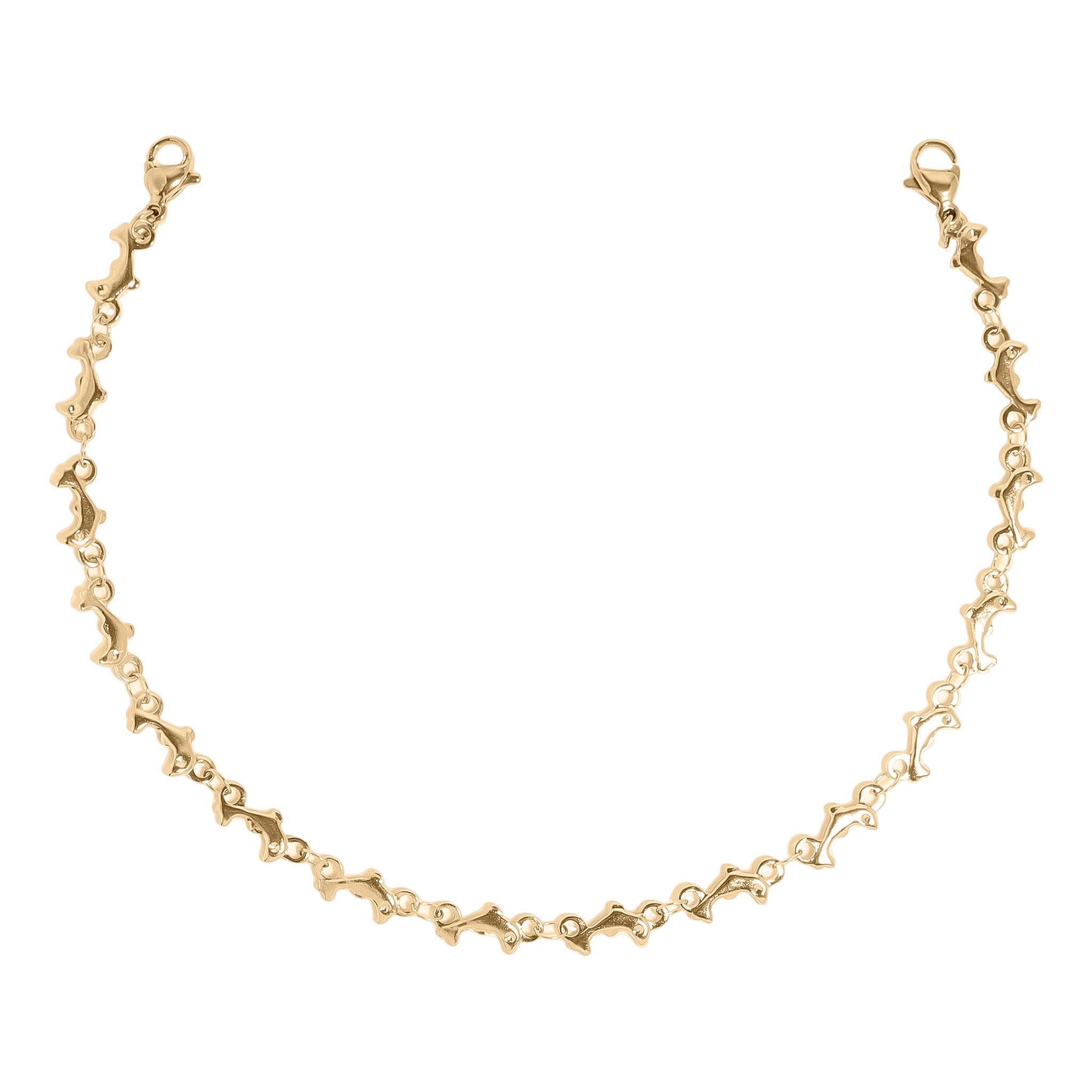 18K Gold PVD Stainless Steel Dolphin Trucker Hat Chain / CHN0030、mySite、dreamappss