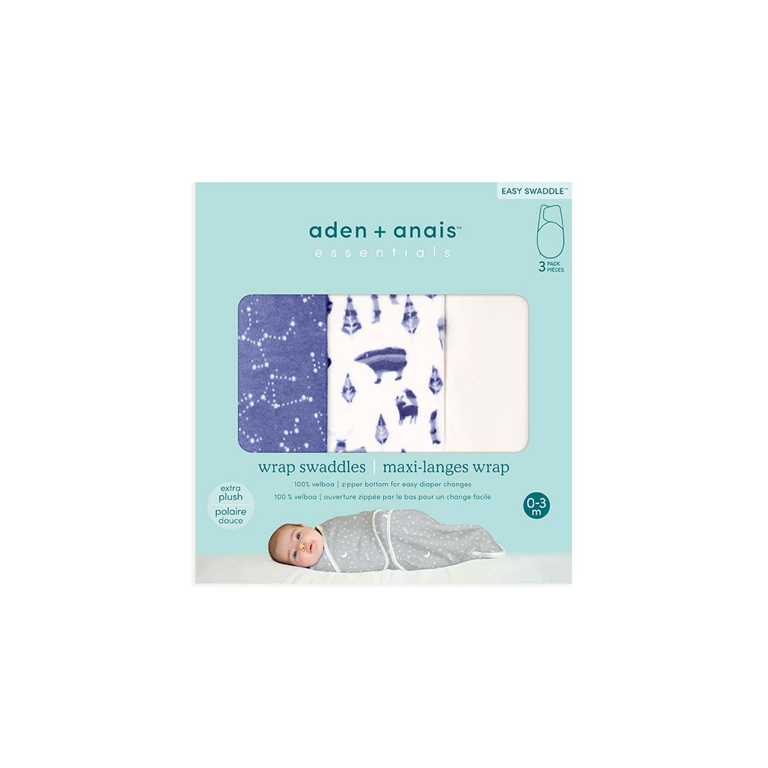  aden + anais Essentials Easy Swaddle Wraps - Scandinavian Sky - 3 Pack、mySite、merchandisen