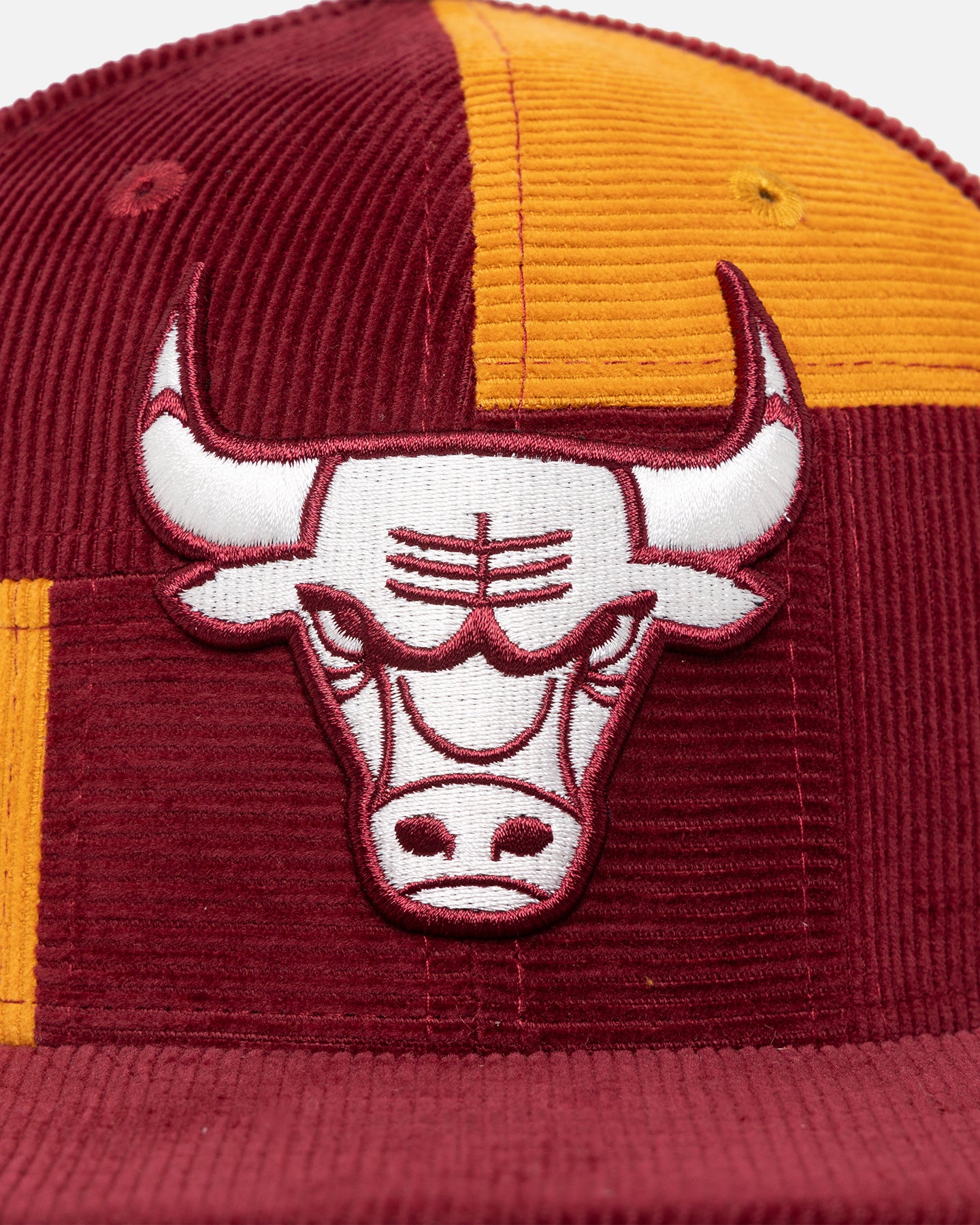 New Era Chicago Bulls 'Maroon Patchwork Corduroy' 59FIFTY Fitted Maroon/Yellow、mySite、zt4zffjzw