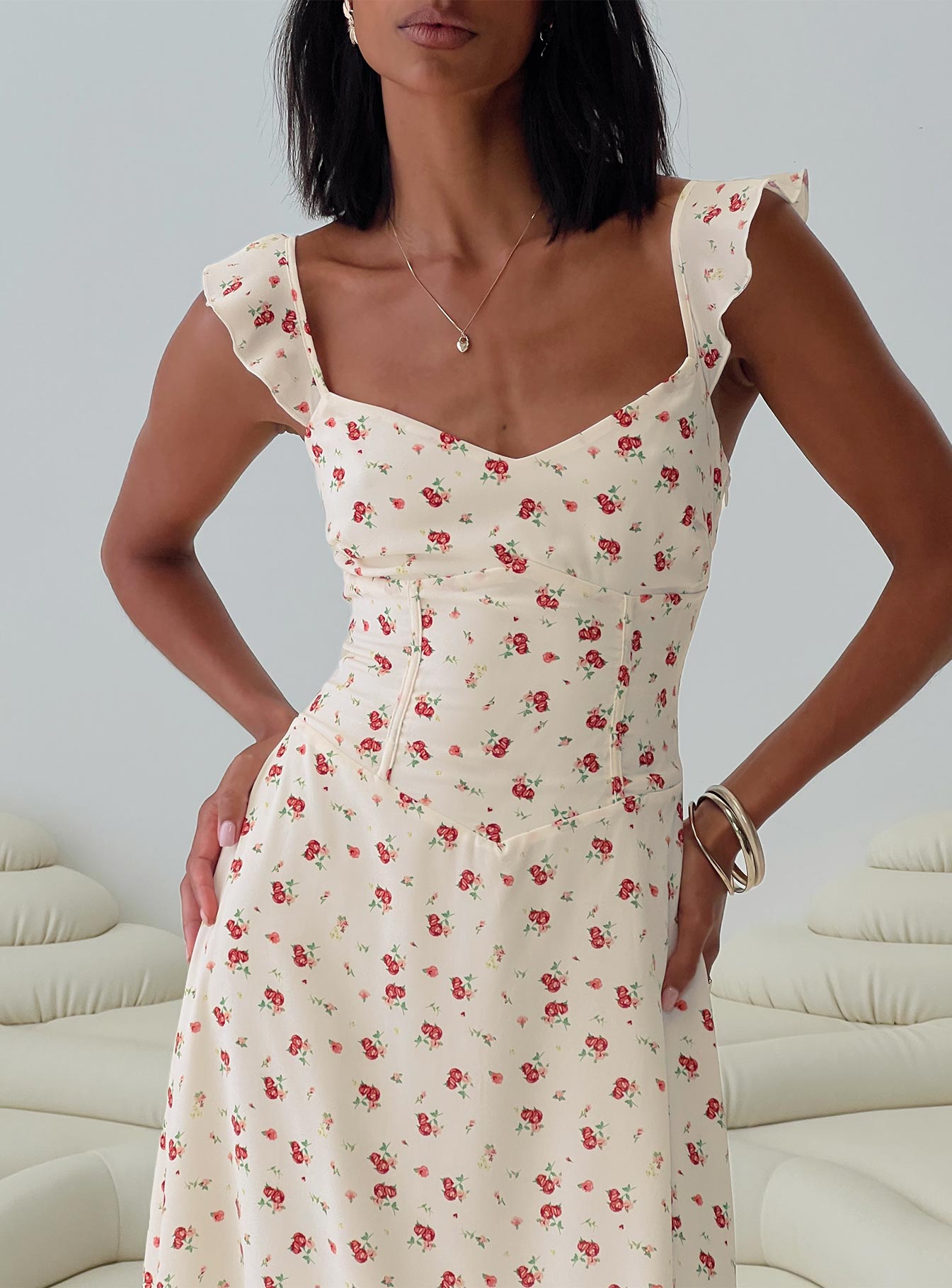 Maryana Maxi Dress Cream / Multi、mySite、solidvoid