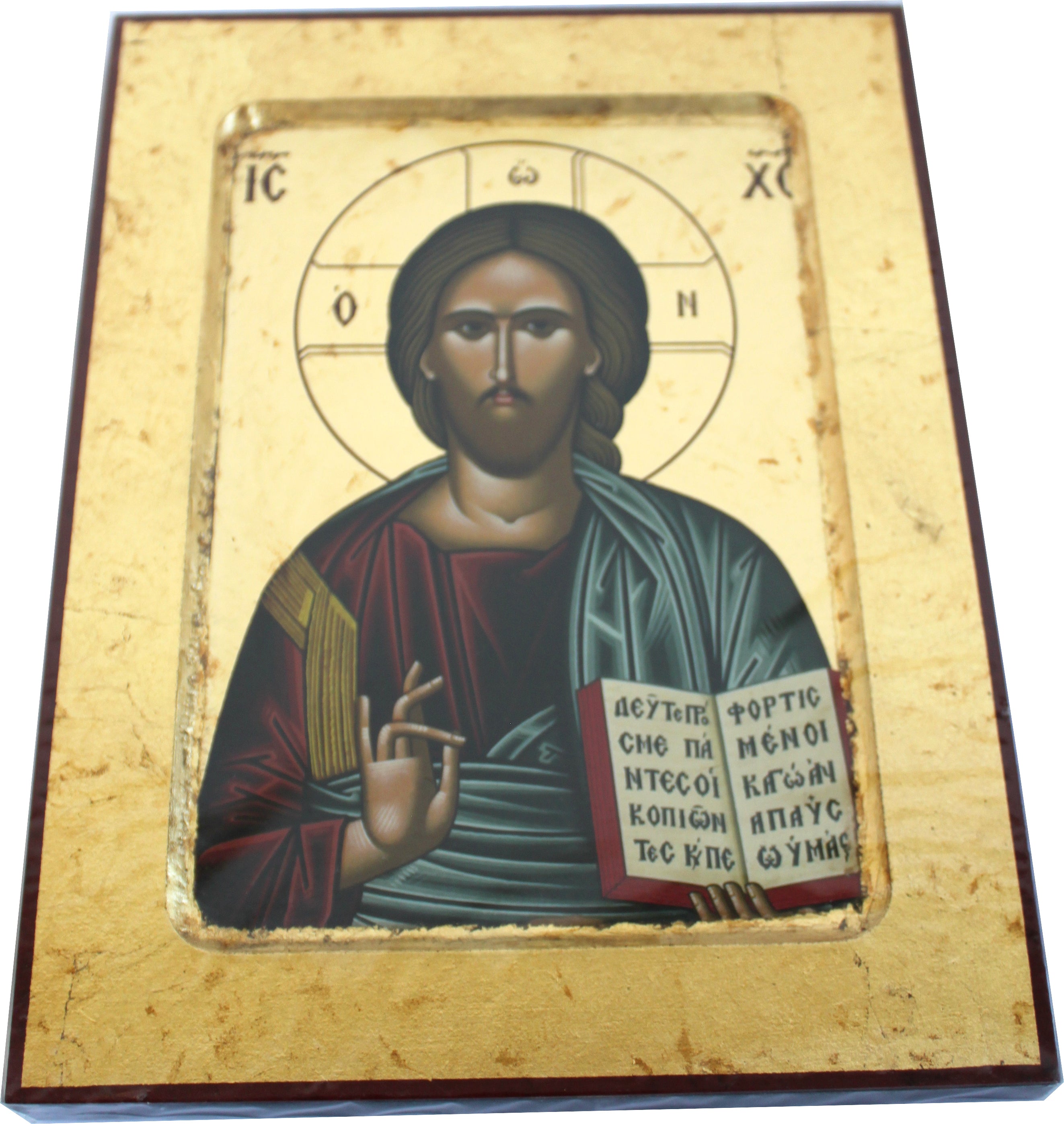  Holy Land Market Jesus Christ Pantocrator Icon with Sheets of Gold (Lithography)、mySite、elrpsem3k