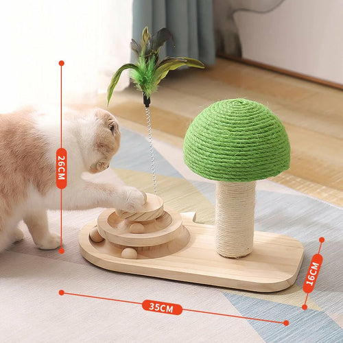 Pet Tree Scratching Post with Feather Toy、mySite、camillekostekn