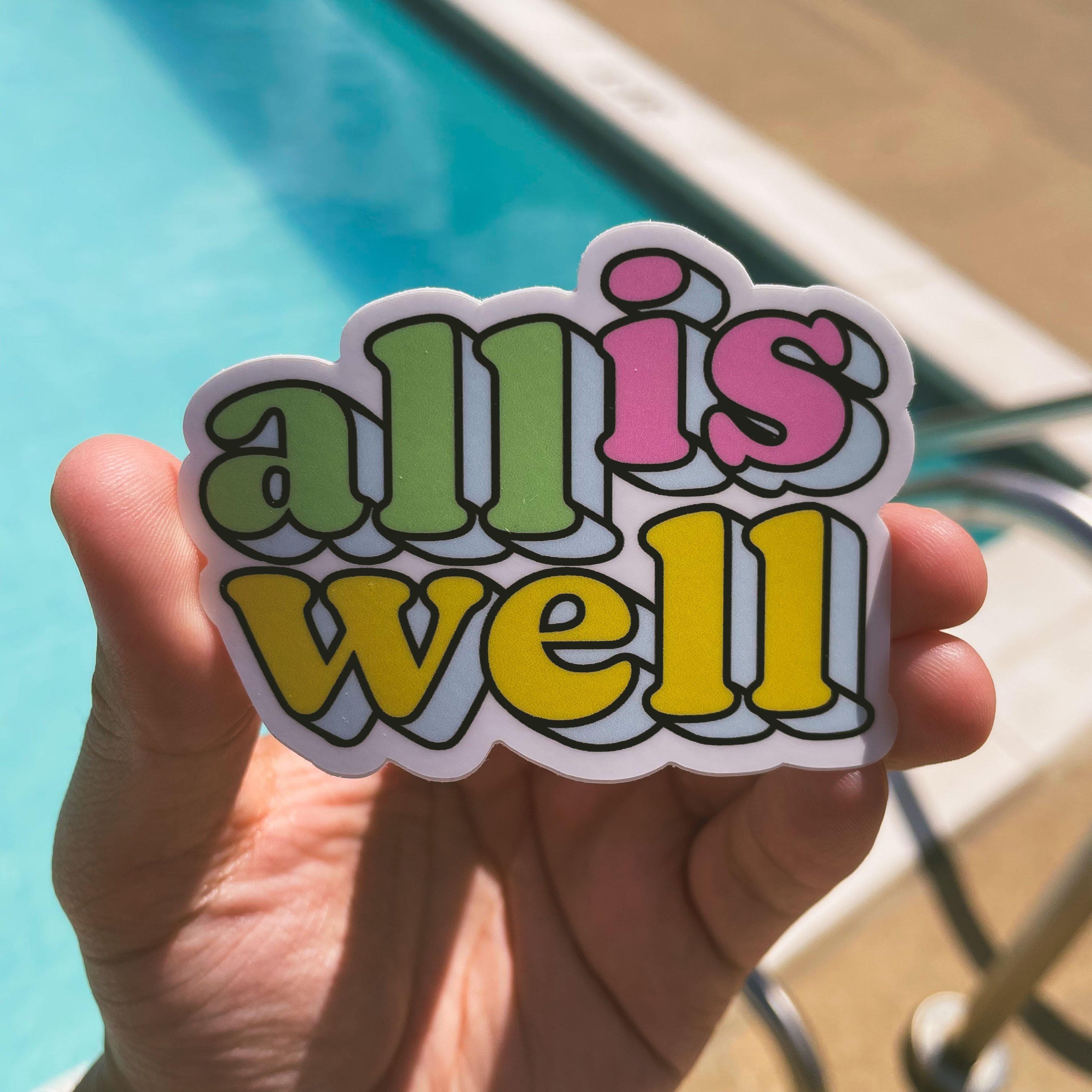  All is Well Multicolor Aesthetic Sticker、mySite、elrpsem3k