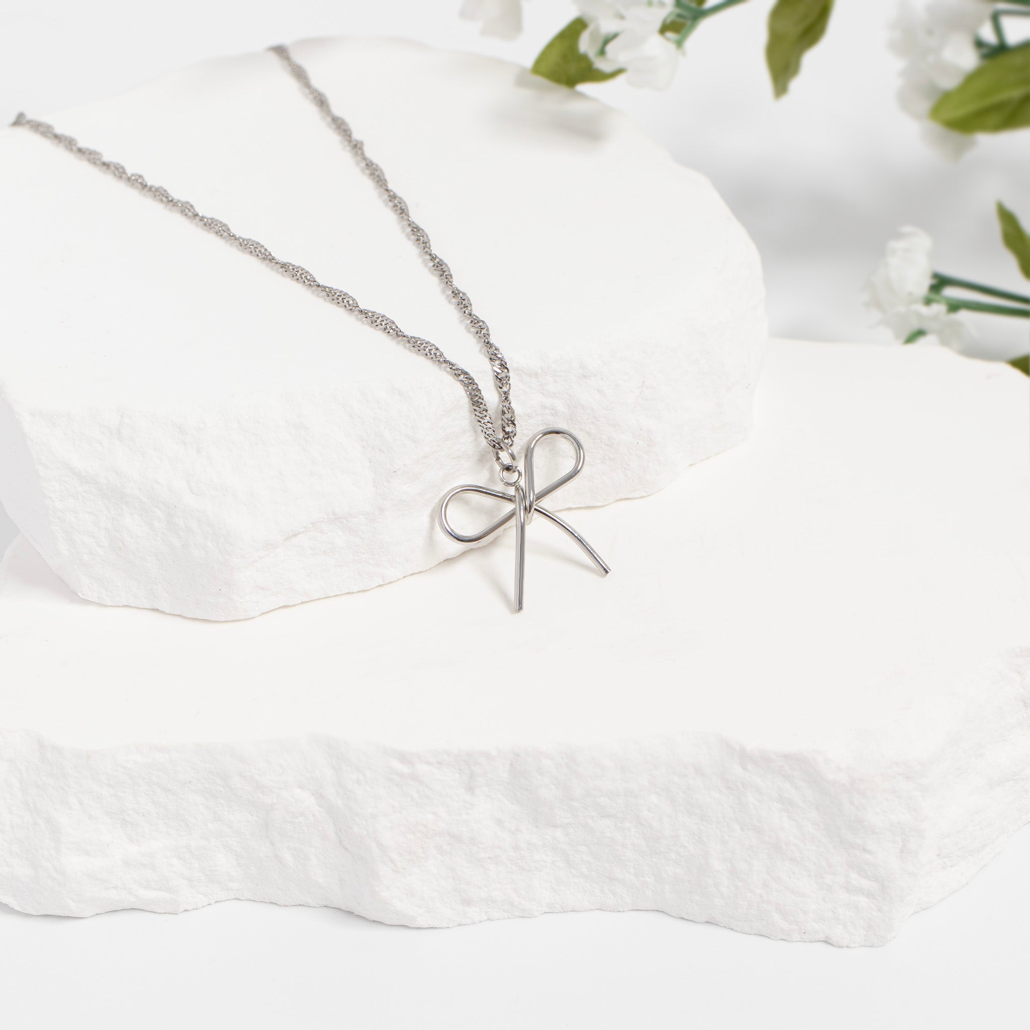 18K Gold PVD Stainless Steel Thin Bow Charm / PDL0292、mySite、dreamappss