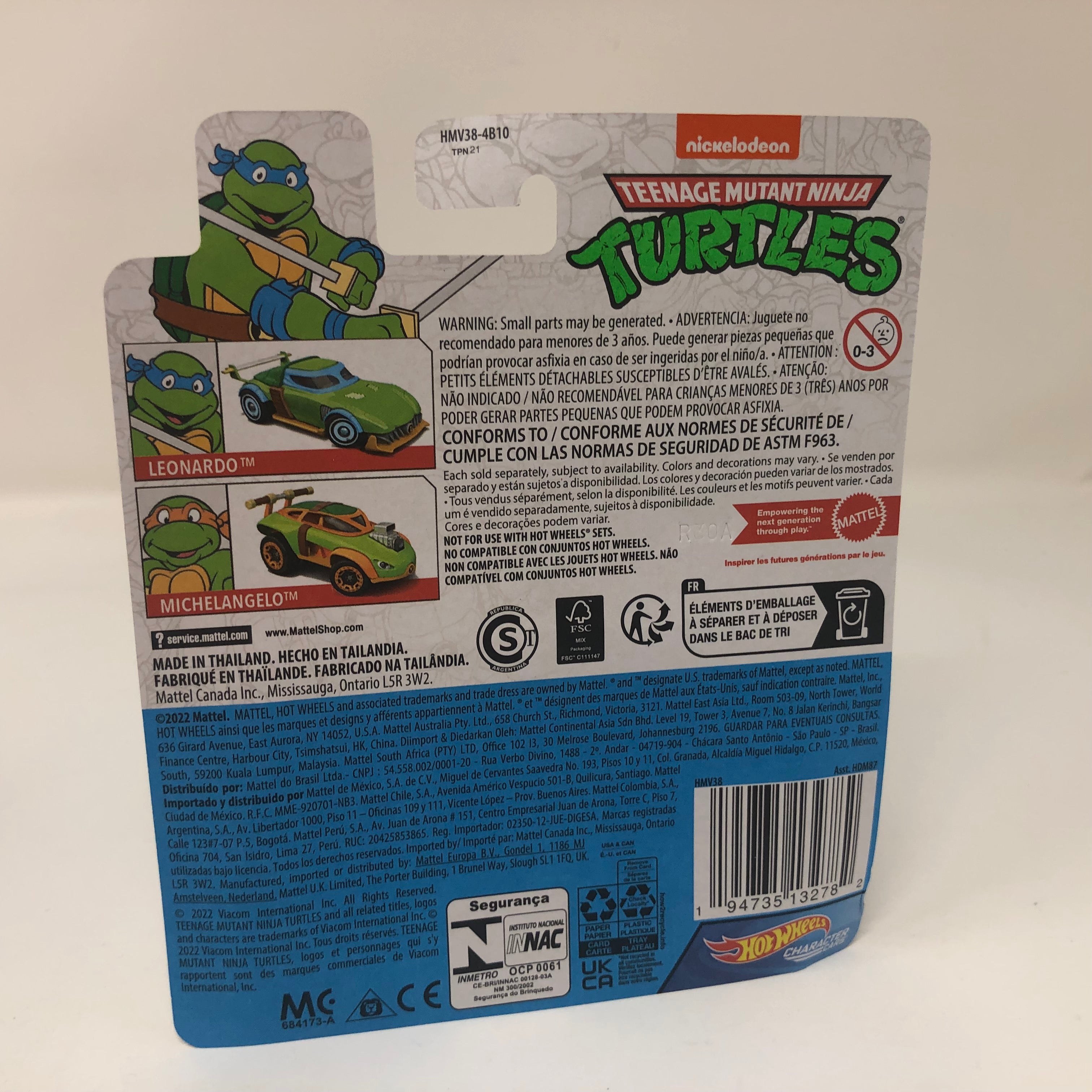 Leonardo Teenage Turtles * 2022 Hot Wheels Character Cars Case D nickelodeon、mySite、hgirdovlk