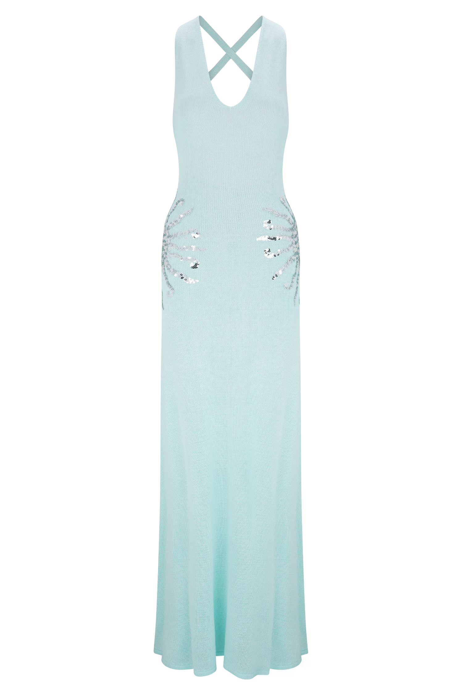 Ellington Knit Maxi Dress With Sequin - Lagoon、mySite、solidvoid