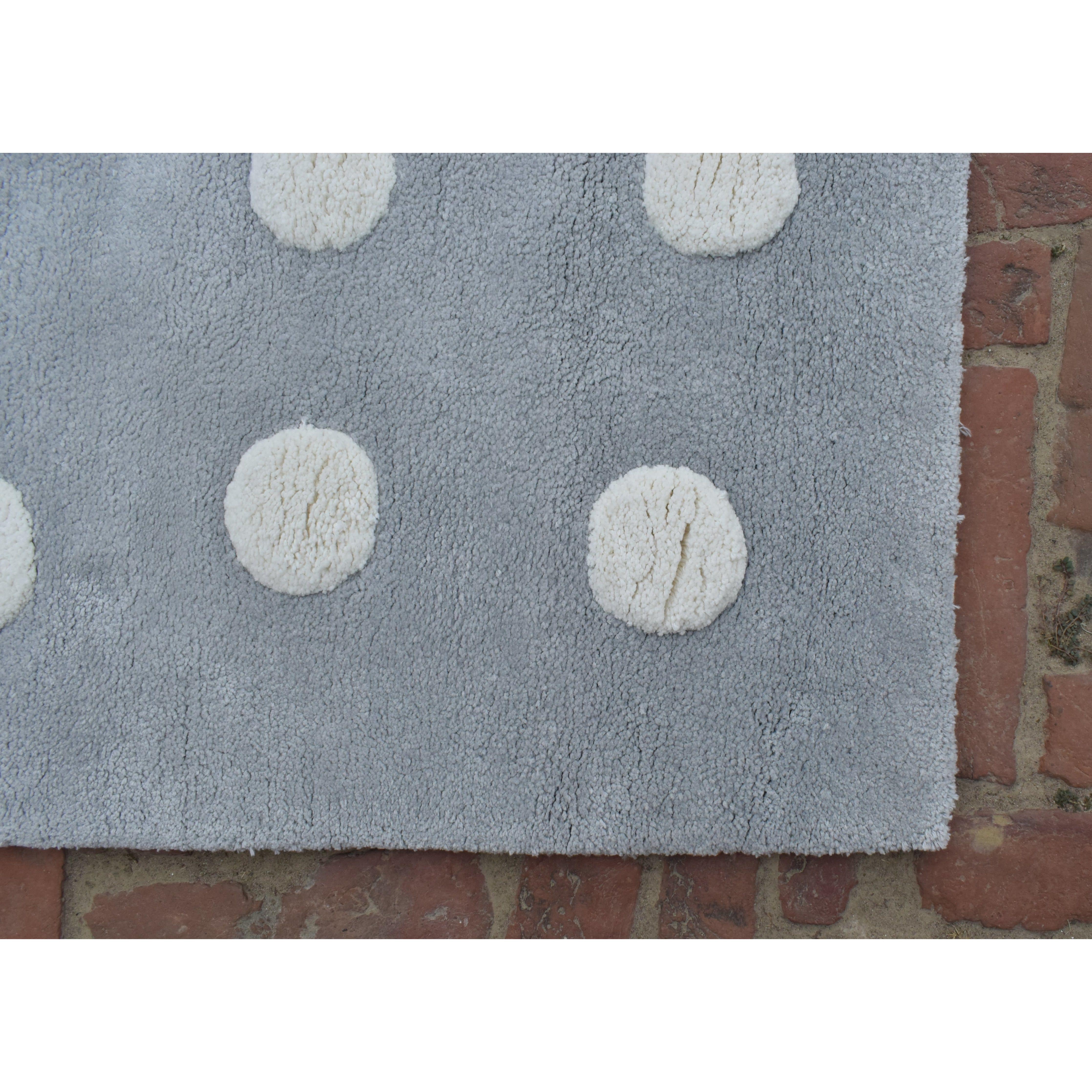 Cotton Grey White Polka Dot Rug、mySite、gigharbornorthrealestate