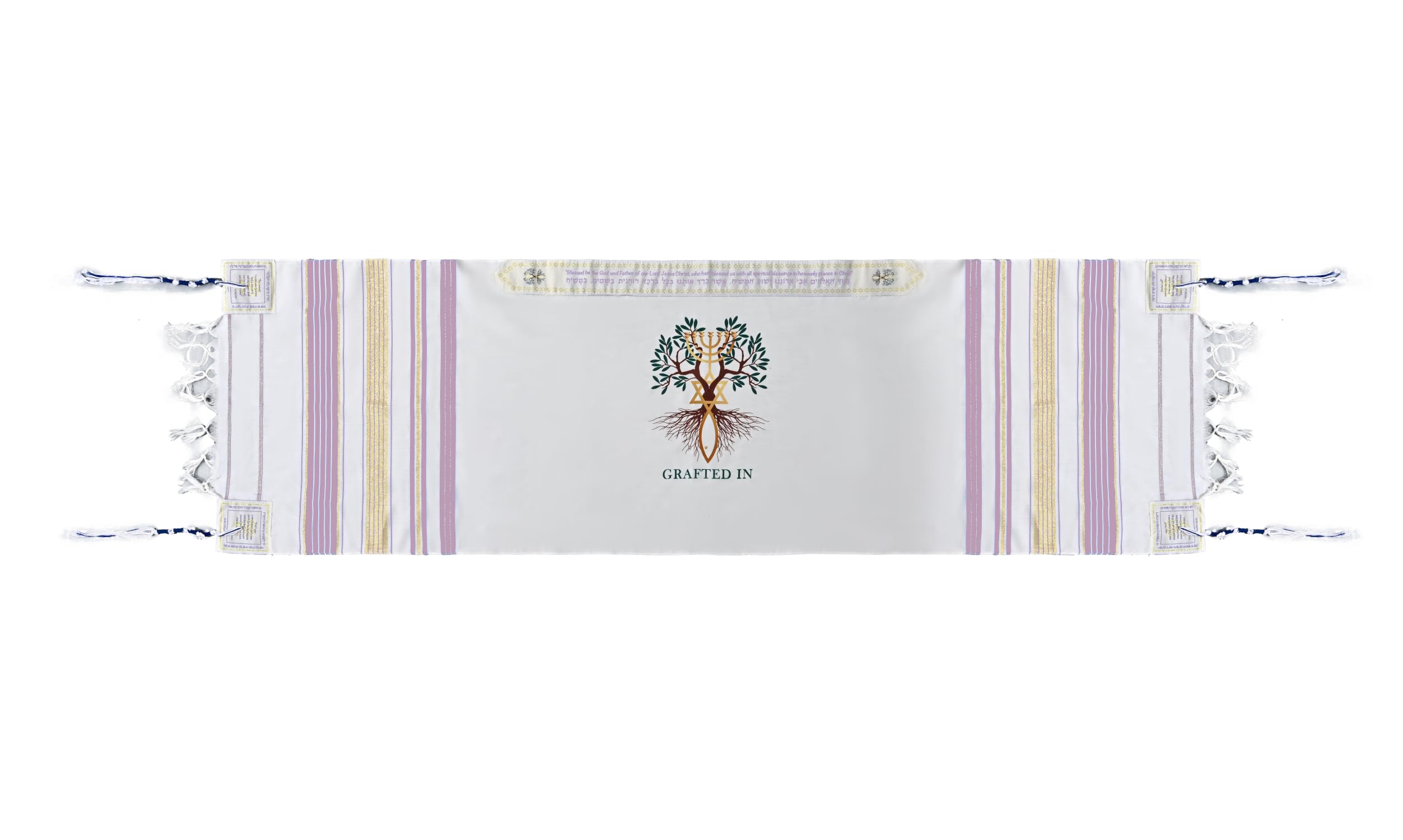 Holy Land Market Grafted IN - Messianic Christian Prayer Shawl/Tallit Prayer Shawl - Creation and Restoration Talit、mySite、topwebapps