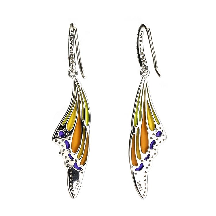 Sterling Silver Enamel Butterfly Necklace with Swarovski Crystal Top of the Line!、mySite、g9winljtr