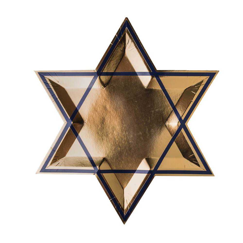 Gold Star of David Disposable Plates - Set of 8、mySite、topwebapps