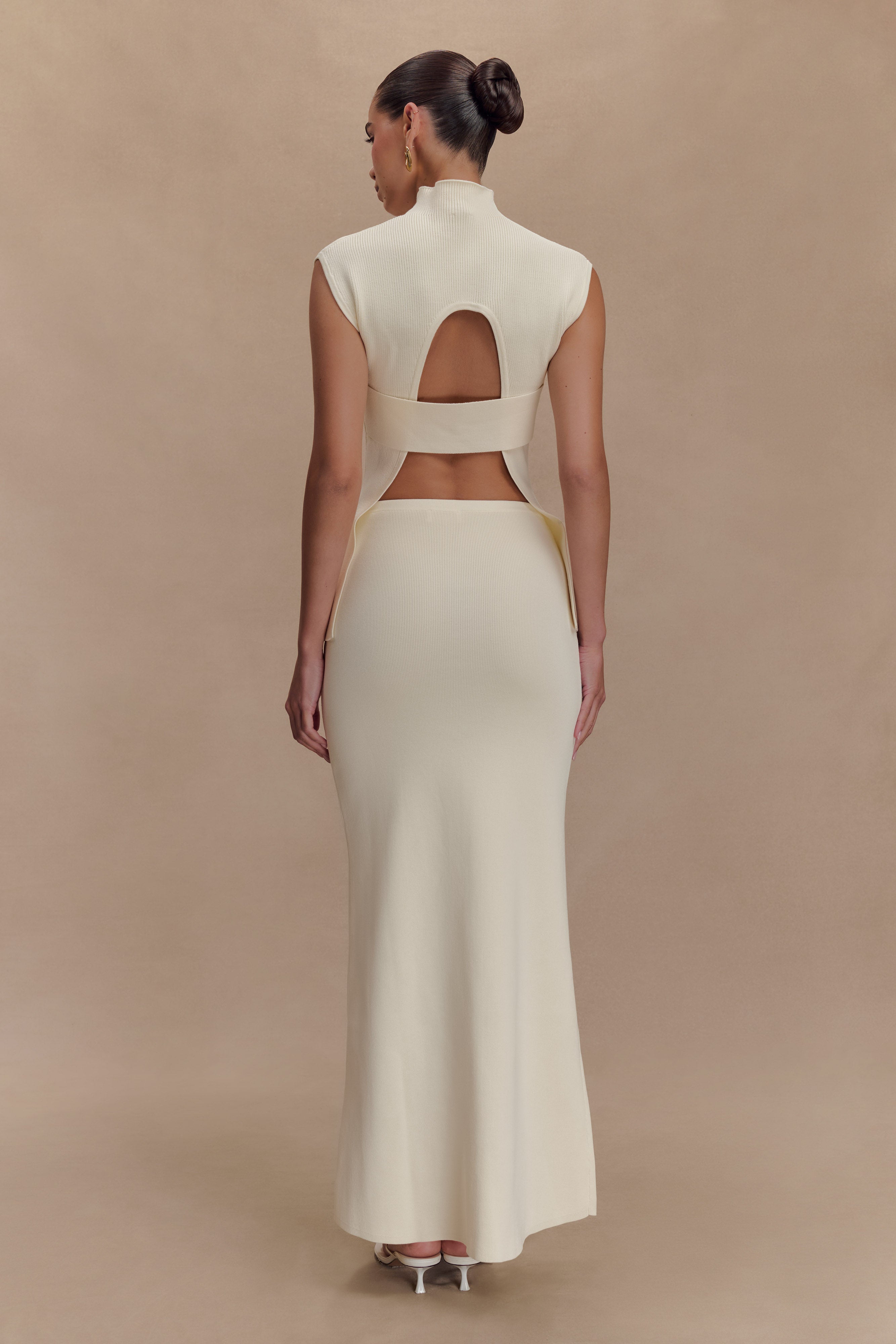 Maxine Knit Maxi Skirt - Ivory、mySite、solidvoid