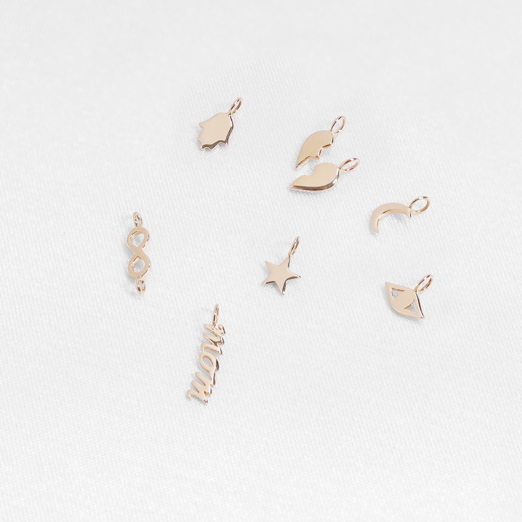 Permanent Jewelry Horizontal 14K Solid Gold Infinity Charm / PMJ1007、mySite、dreamappss