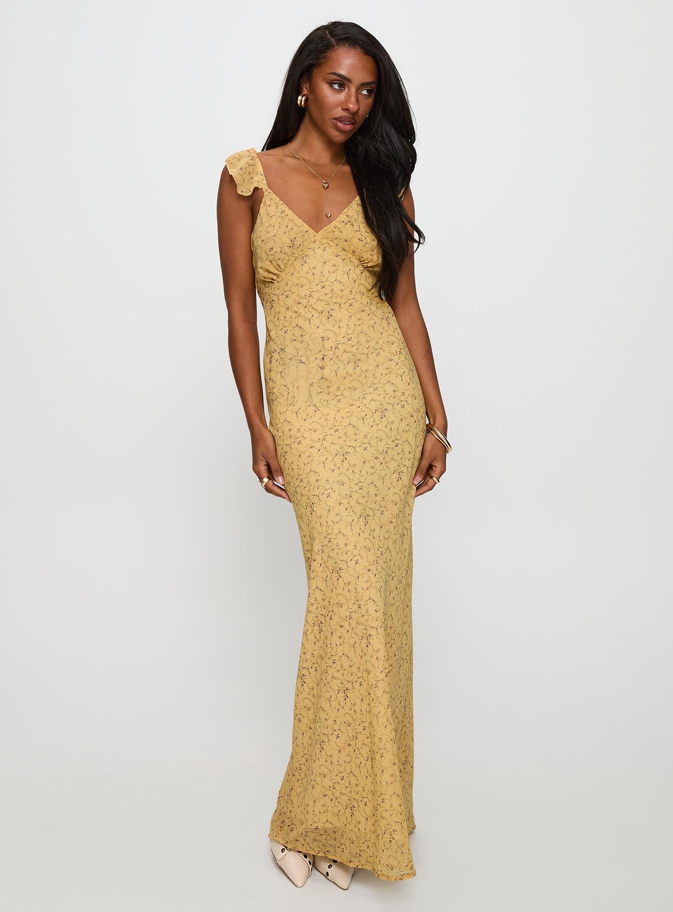 Dearlie Frill Maxi Dress Multi、mySite、solidvoid