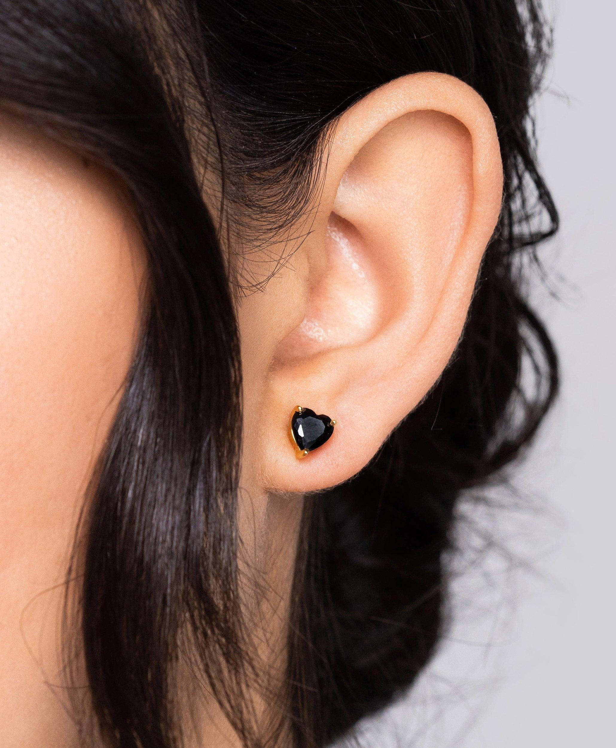 Luv Earrings Black 18ct Gold Plated、mySite、botmansion