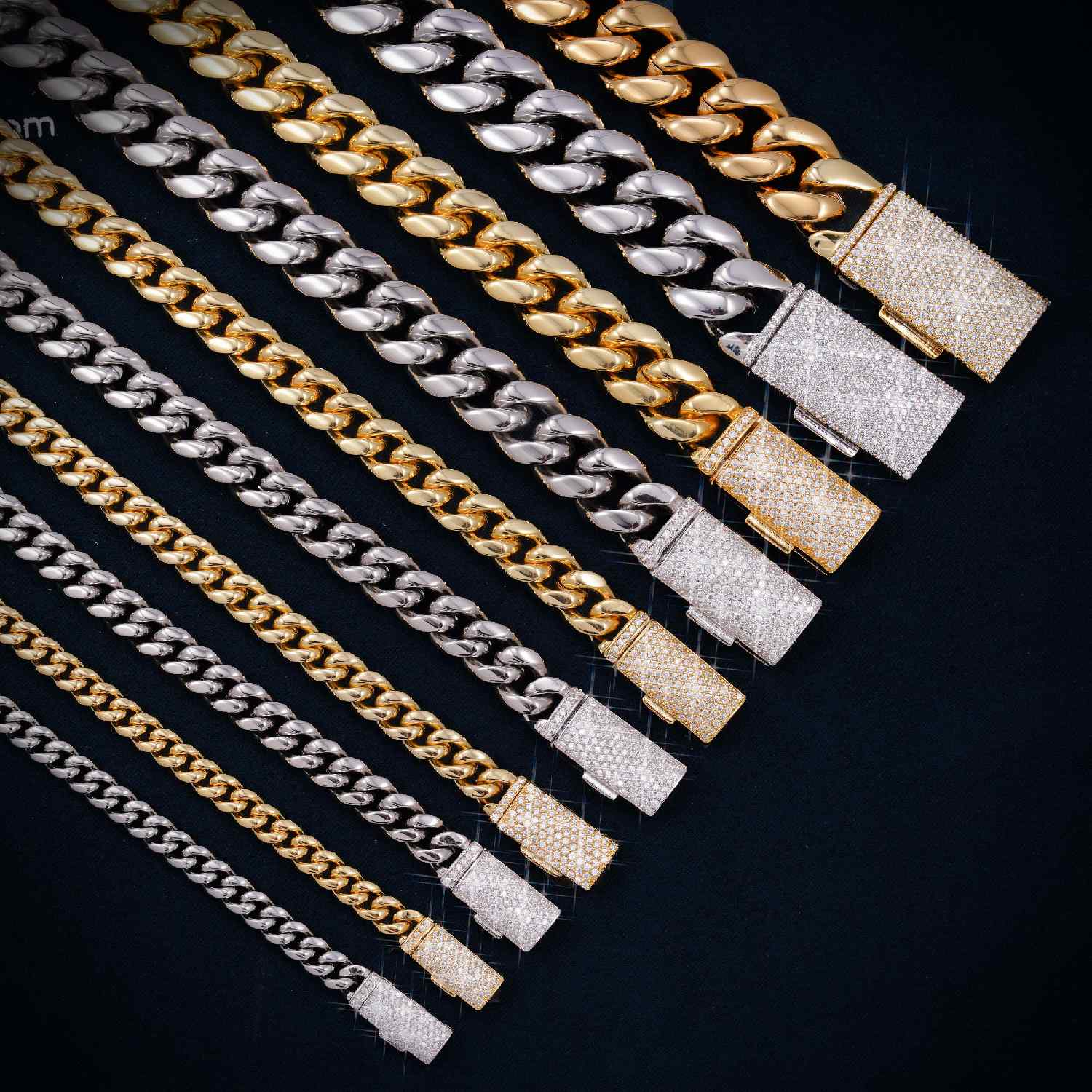 Cuban Link Chain with Iced Clasp 14K Gold (ALL SIZES)、mySite、hinf8tx79