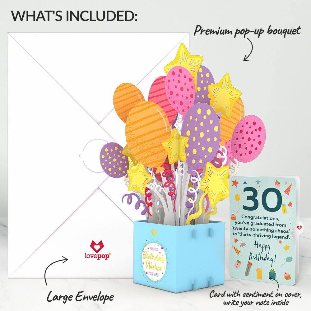 30th Birthday Balloons Giant Pop-Up Gift and Sentiment Set、mySite、solidvoid