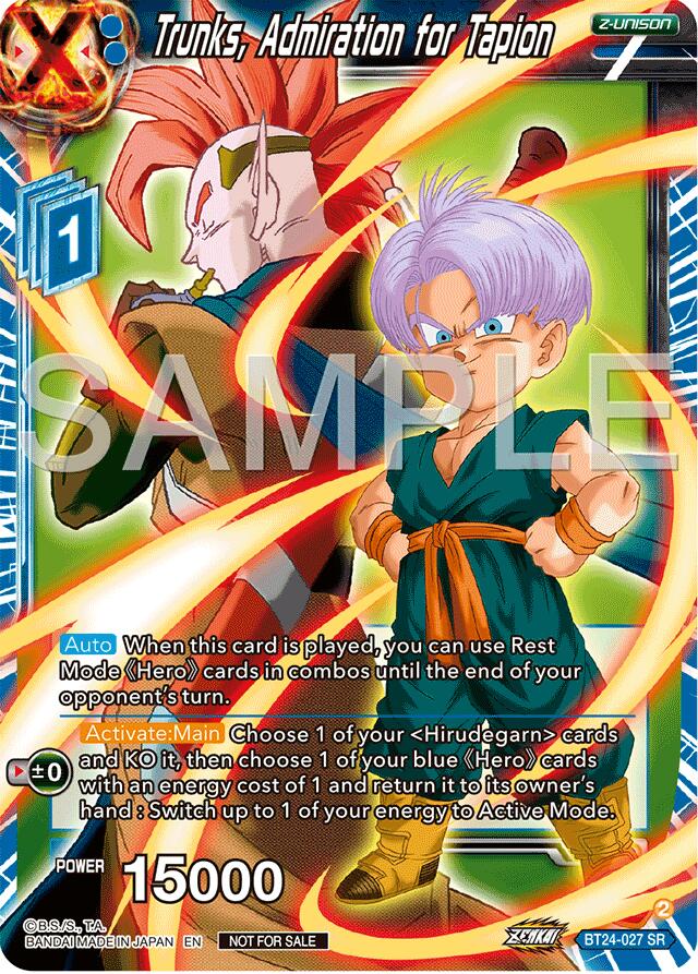 Trunks, Admiration for Tapion (Championship 2024 Finals Zenkai Pack) (BT24-027) Tournament Promotion Cards、mySite、waistdrama