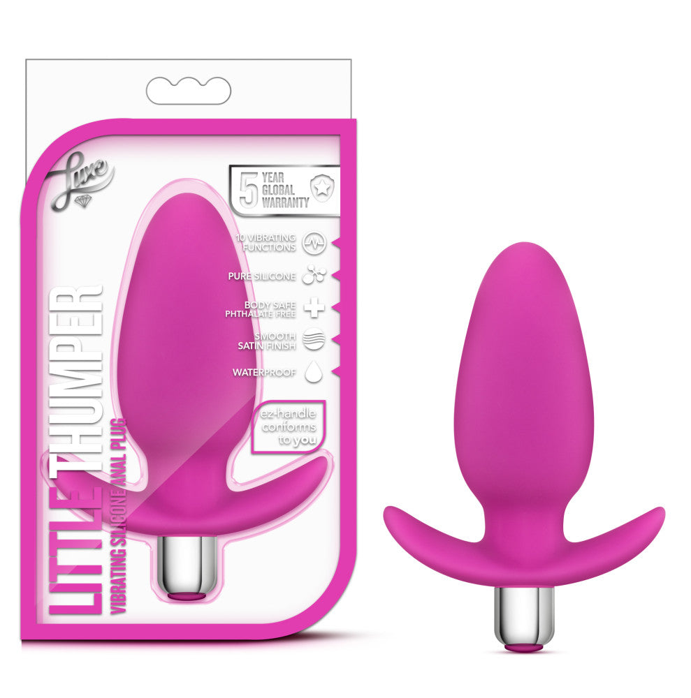 Luxe By Blush® | Little Thumper Fuchsia 4.75-Inch Vibrating Anal Plug With Handle、mySite、bottomscart