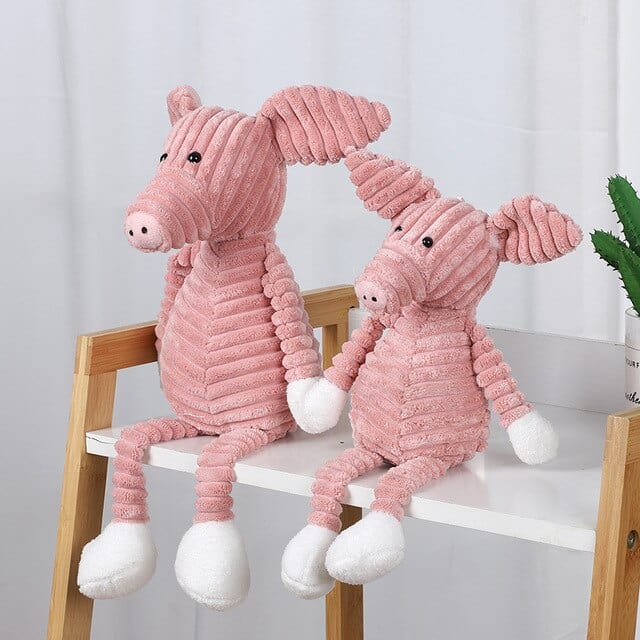 Corduroy Piggy & Puppy Plush Animals with Dangly Legs、mySite、g9winljtr