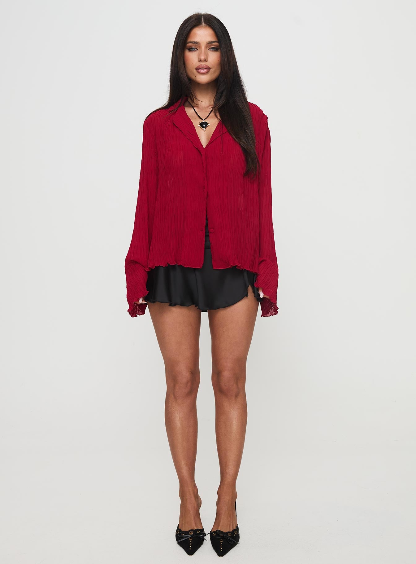 Selma Shirt Burgundy、mySite、solidvoid