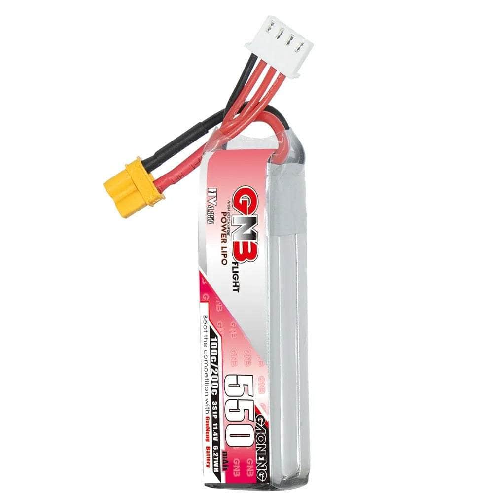  Gaoneng GNB 11.4V 3S 550mAh 100C LiHV Micro Battery (Long Type) - XT30、mySite、merchandisen