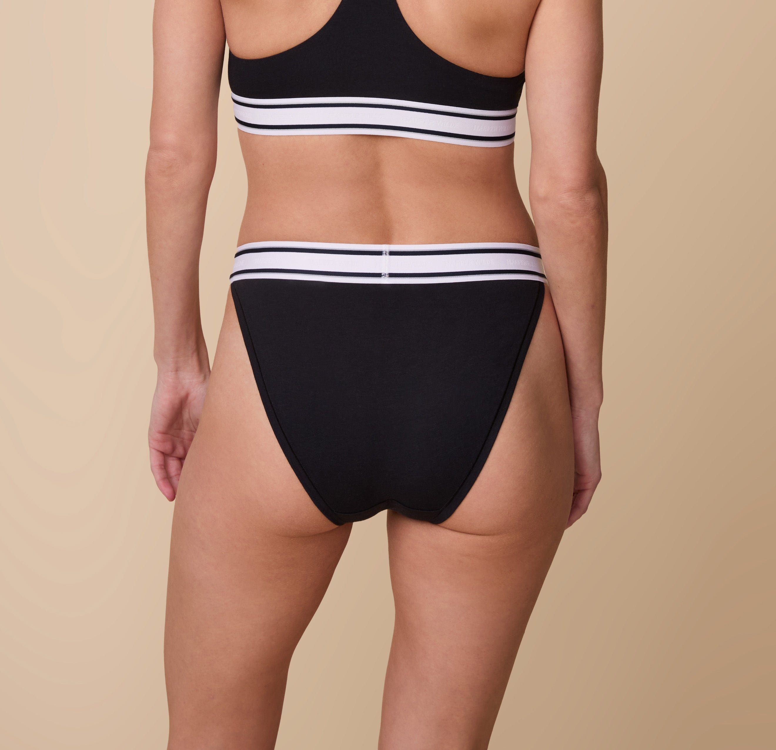 Cloud Cotton Retro French Cut Bikini - Black、mySite、bengalsvssteelers