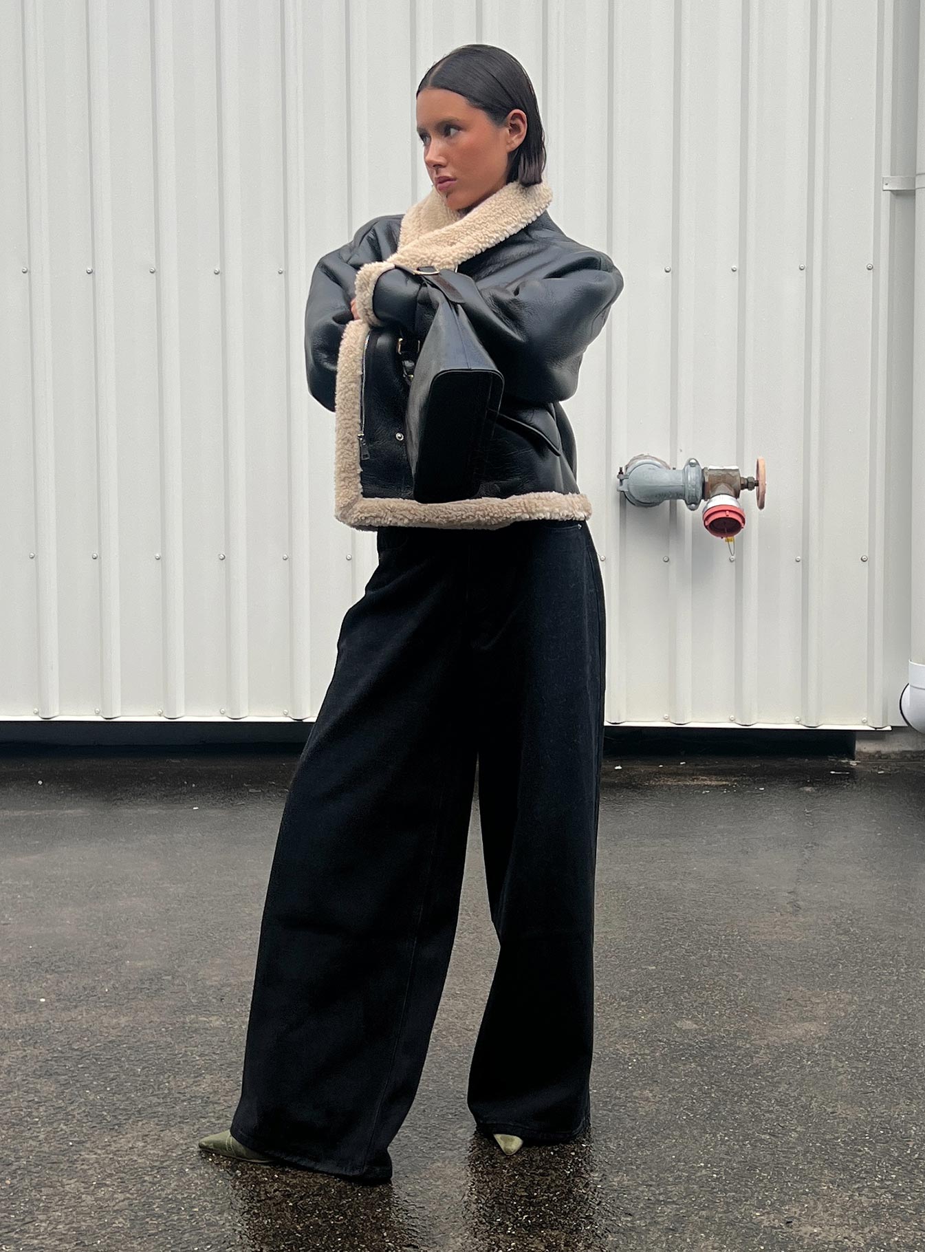 Naylor Wide Leg Jeans Washed Black Denim Tall、mySite、solidvoid