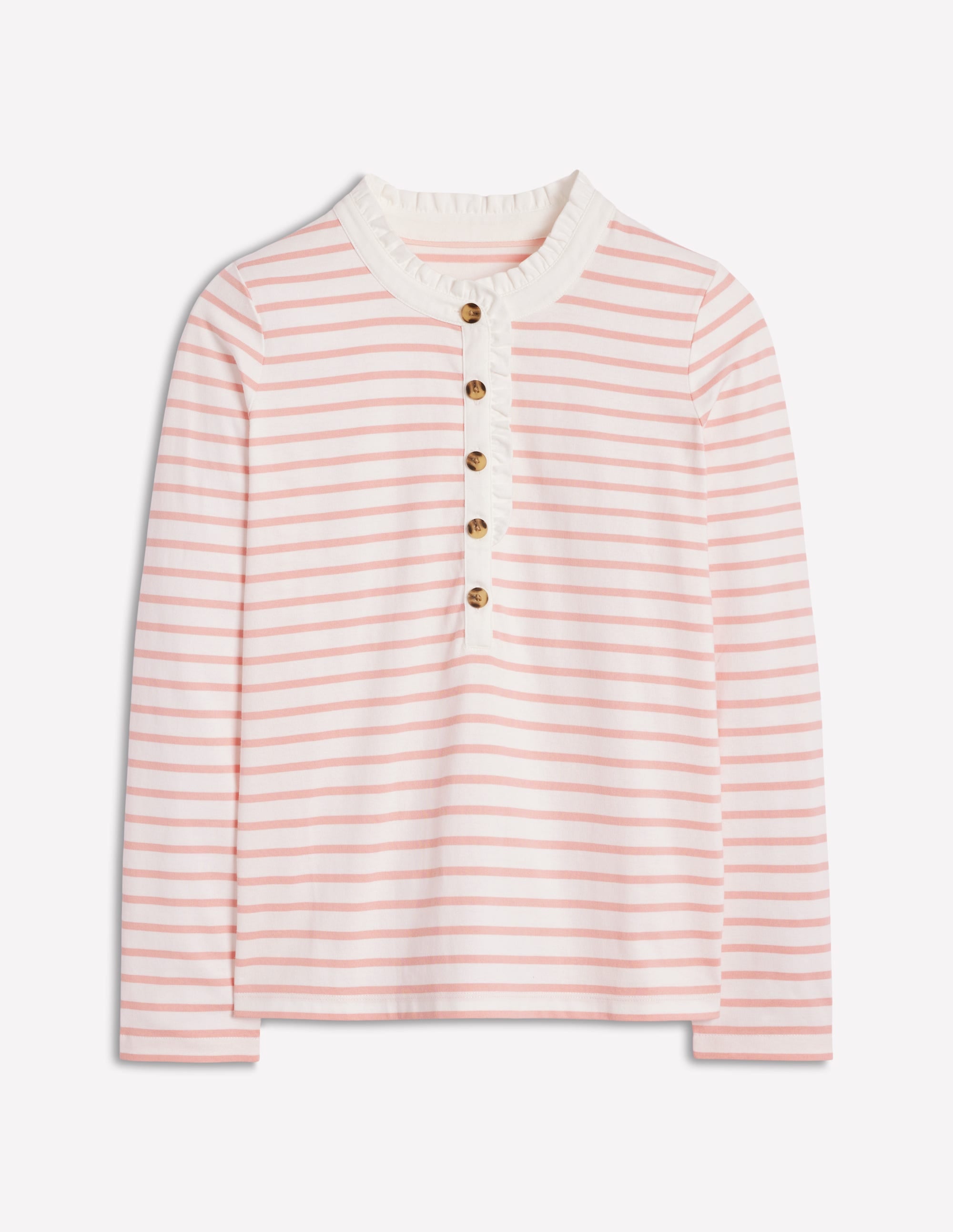  Frill Neck Breton Top-Ivory, Quartz Pink Stripe、mySite、ashleygrahame