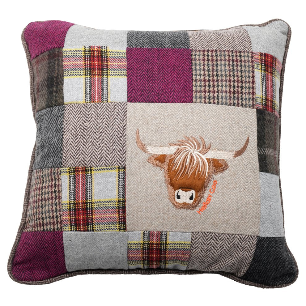 Highland Cow Tweed Cushion、mySite、g9winljtr