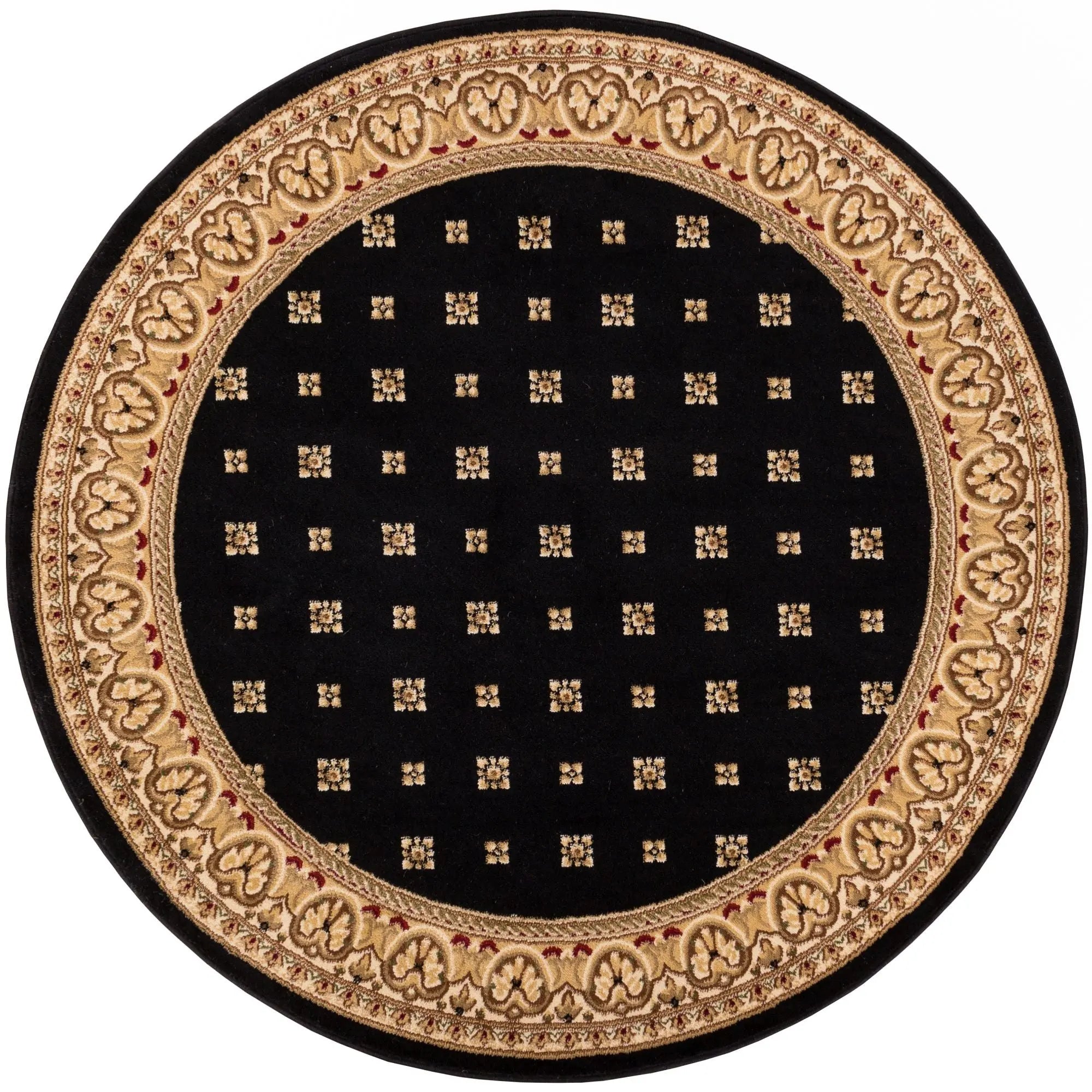 Hudson Terrace Black Traditional Round Rug、mySite、gigharbornorthrealestate