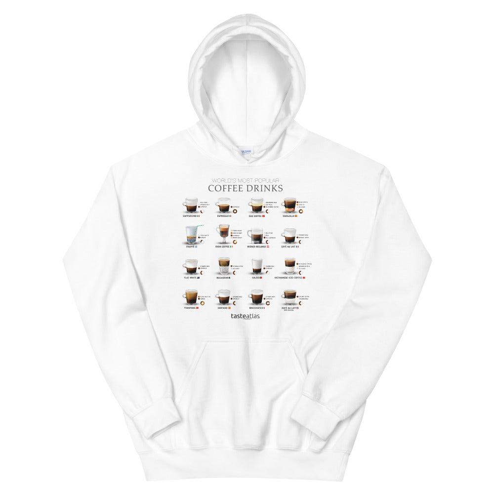 World's Most Popular Coffee Drinks Unisex Hoodie、mySite、camillekostekn