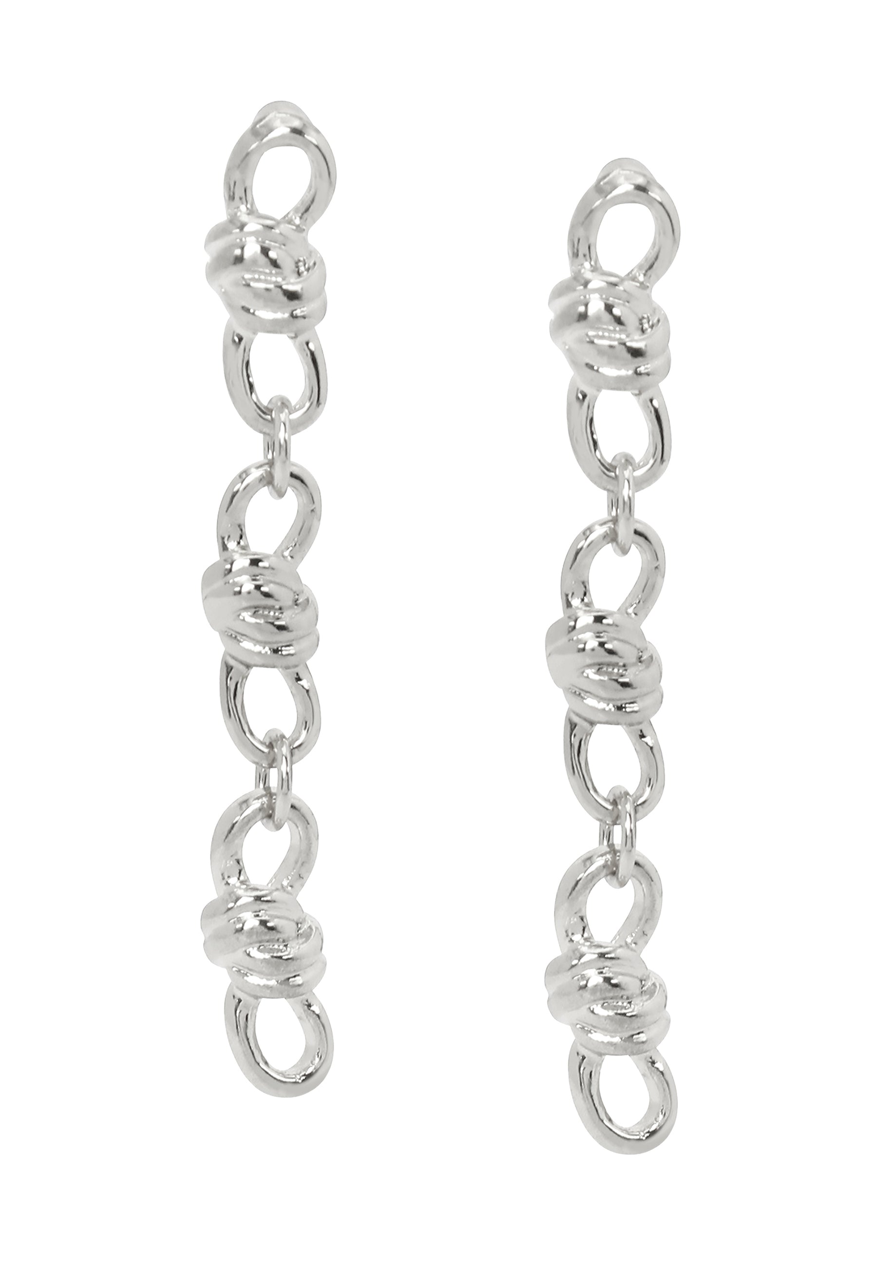 KNOT LINEAR EARRINGS SILVER、mySite、dreamappss