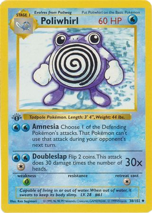 Poliwhirl - 38/102 - Uncommon 1st Edition、mySite、waistdrama