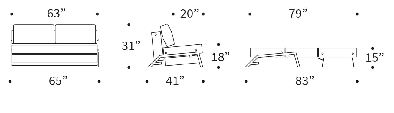 Cubed Queen size Sofa Bed With Chrome Legs、mySite、neckold