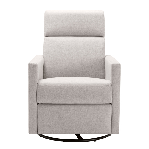 Modern Upholstered Rocker Nursery Chair Plush Seating Glider Swivel Recliner Chair, Gray、、casual