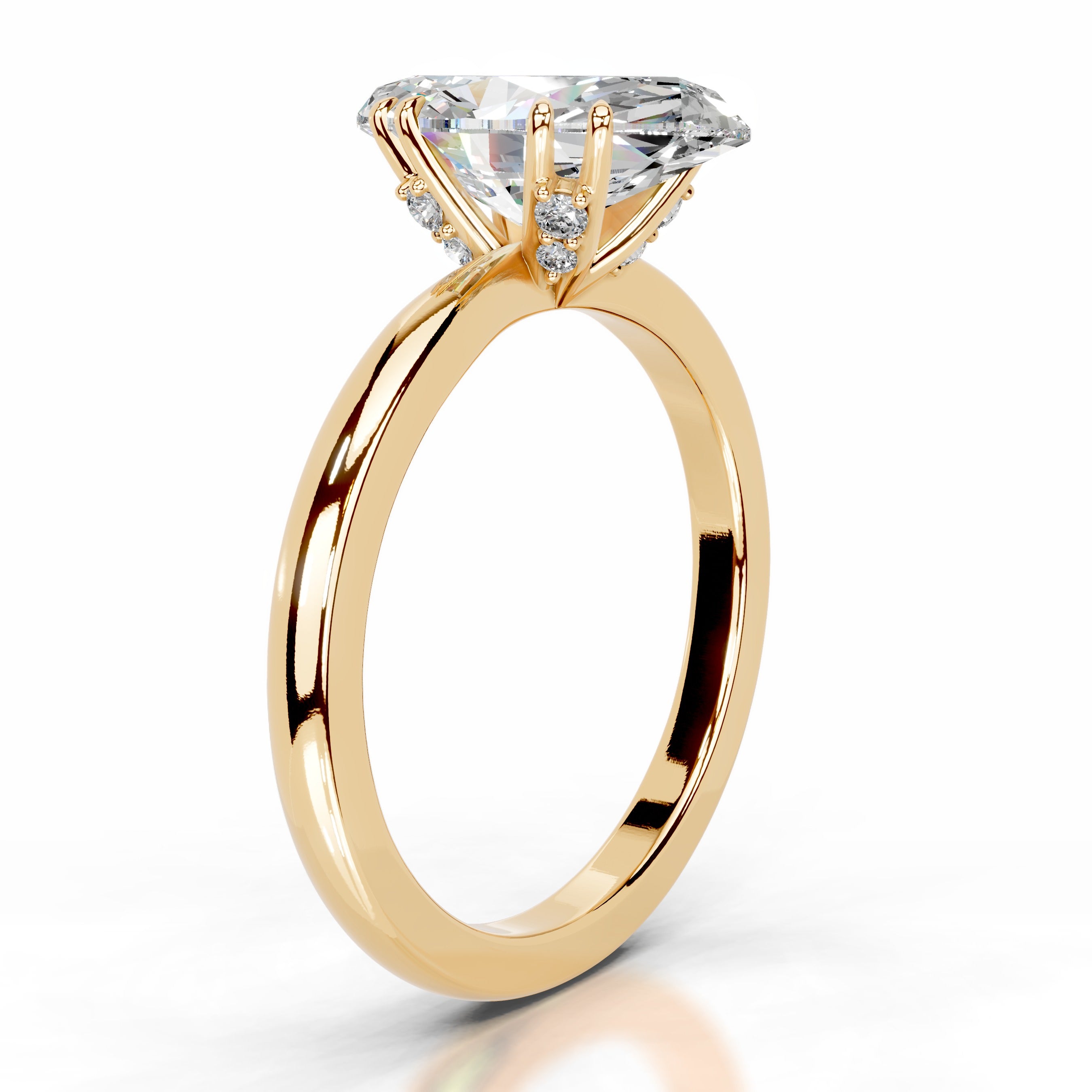 Badia Moissanite & Diamond Ring - 18K Yellow Gold、mySite、hinf8tx79