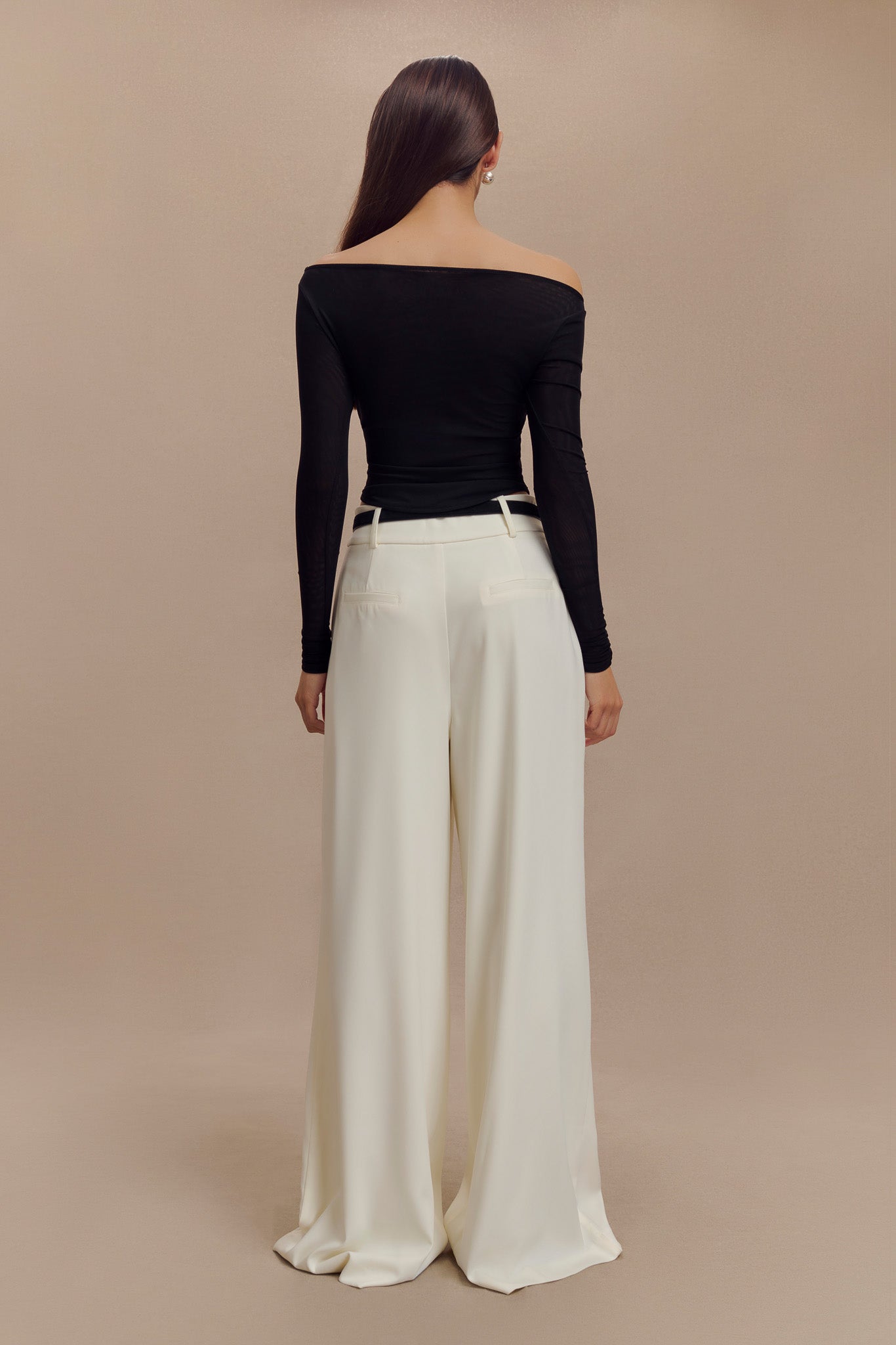 Colette Boat Neck Mesh Top - Black、mySite、solidvoid