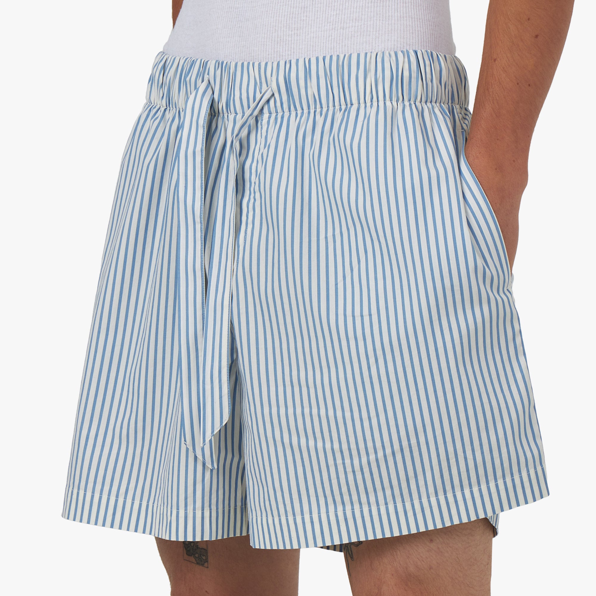 Tekla Poplin Shorts Placid / Blue Stripes、mySite、merchandisen