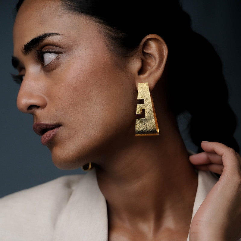 Brass Lura Earrings | Gold、mySite、camillekostekn