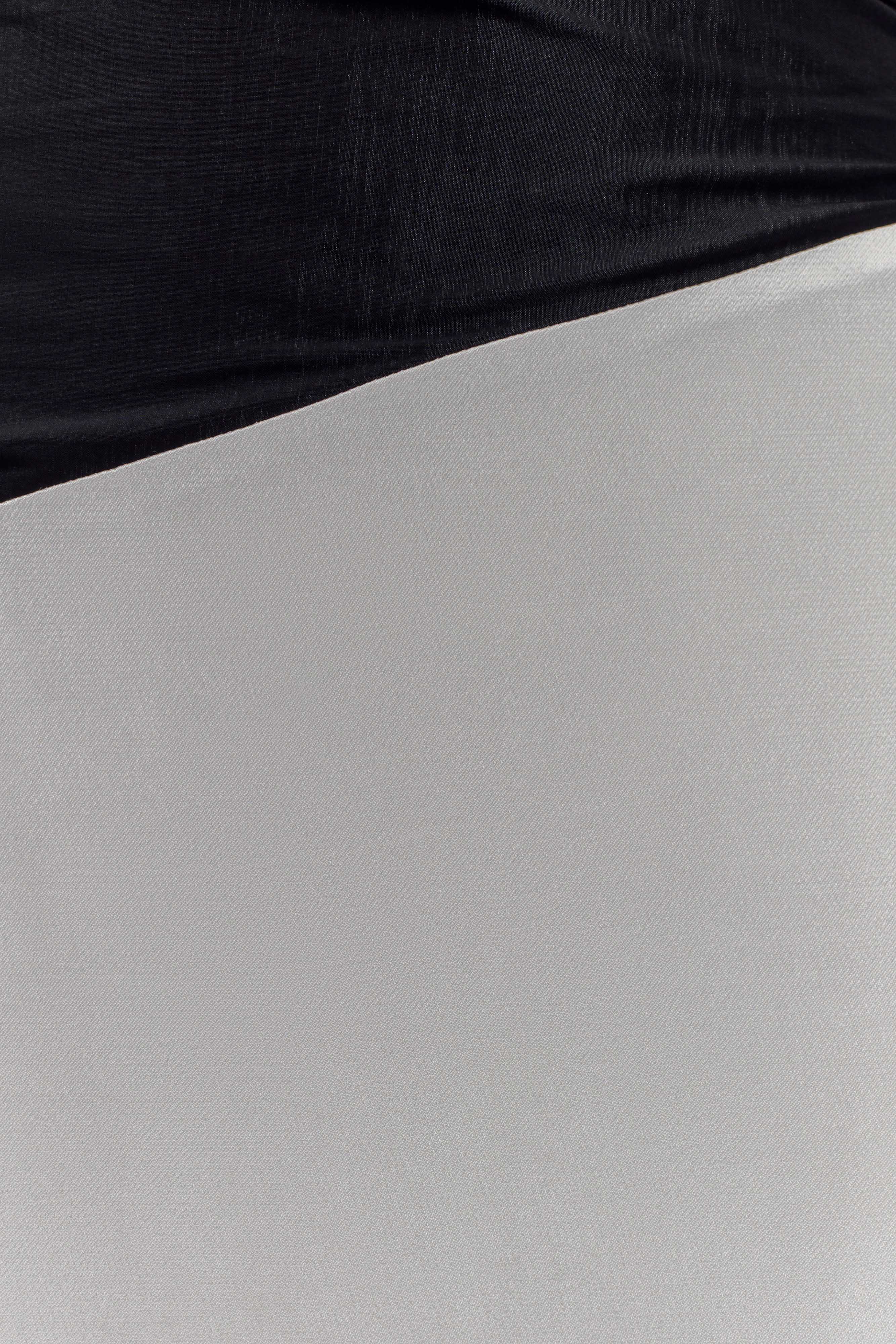 Serena Strapless Taffeta Maxi Dress - White/Black、mySite、solidvoid