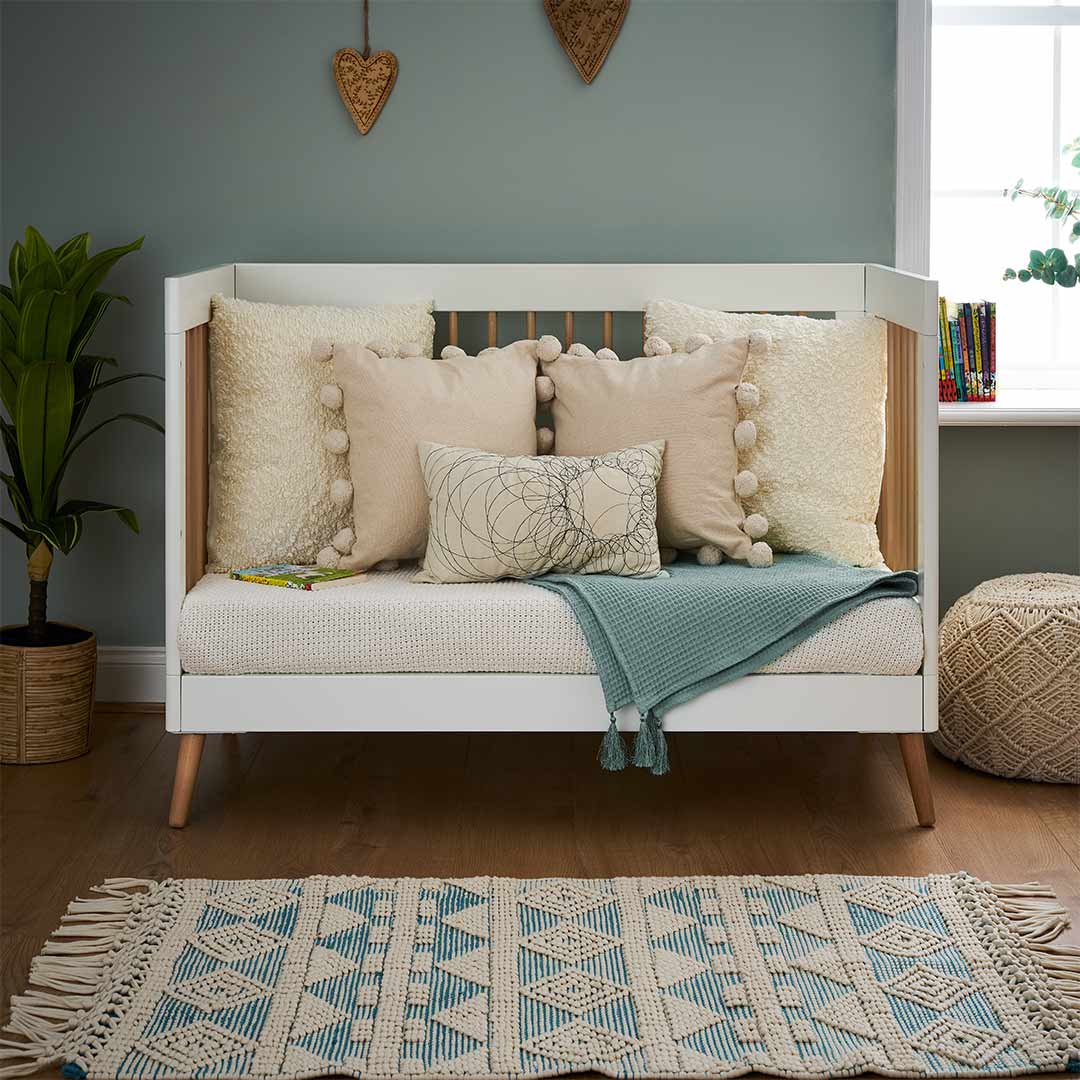  Obaby Maya Mini Cot Bed - White + Natural、mySite、merchandisen