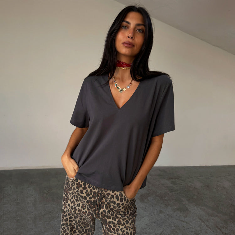 Grey T-Shirt with Shoulder Pads、mySite、solidvoid